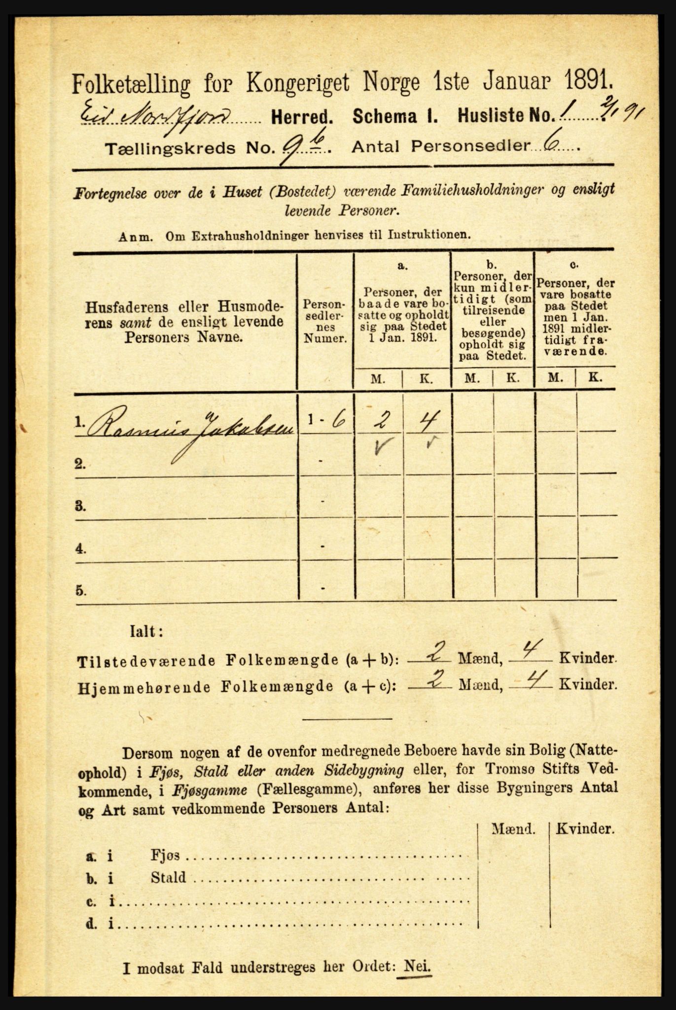RA, 1891 census for 1443 Eid, 1891, p. 2443