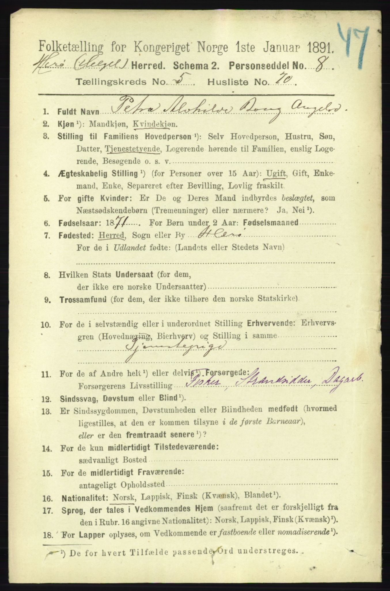 RA, 1891 census for 1818 Herøy, 1891, p. 1867