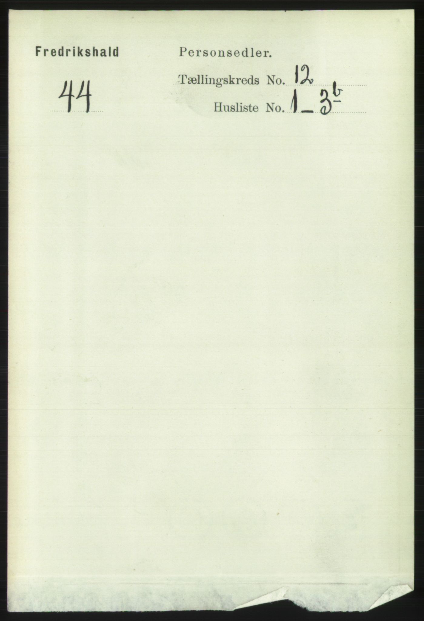 RA, 1891 census for 0101 Fredrikshald, 1891, p. 8214