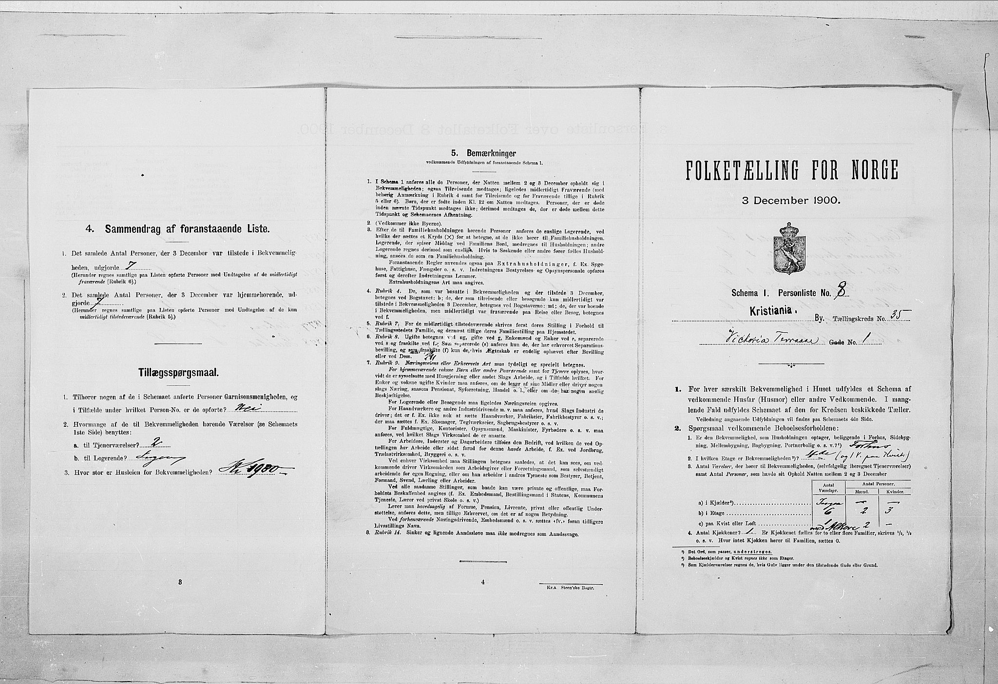 SAO, 1900 census for Kristiania, 1900, p. 112713