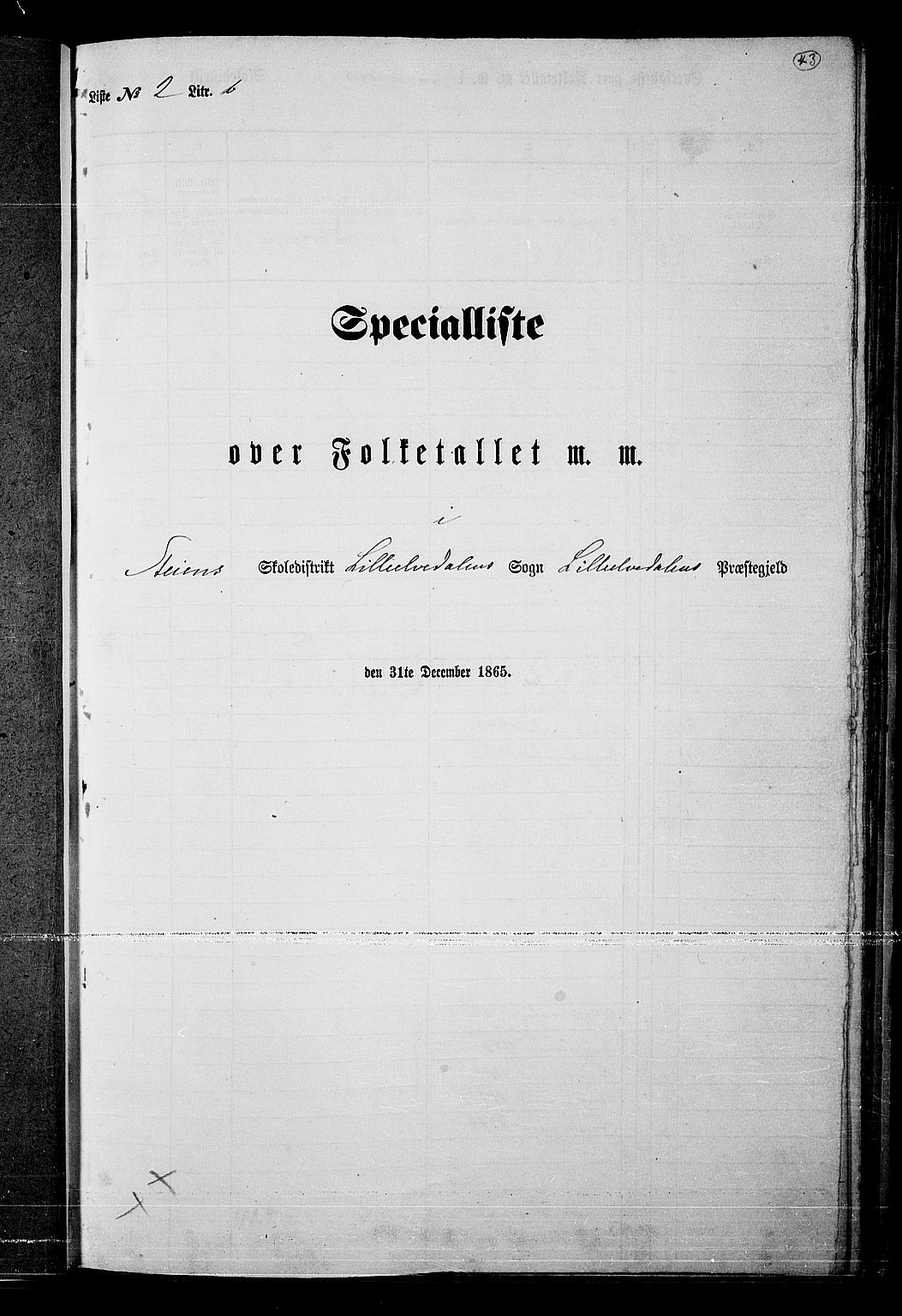 RA, 1865 census for Lille Elvedalen, 1865, p. 39