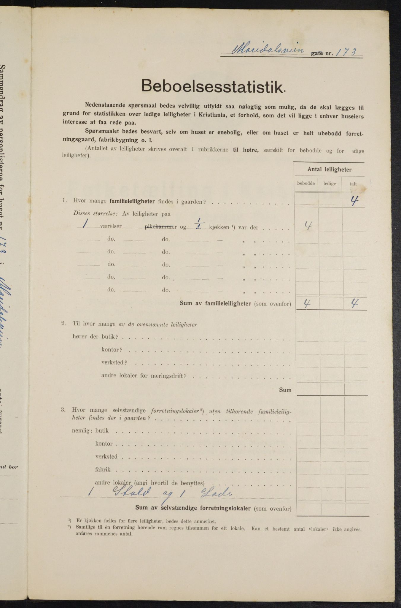 OBA, Municipal Census 1914 for Kristiania, 1914, p. 62265