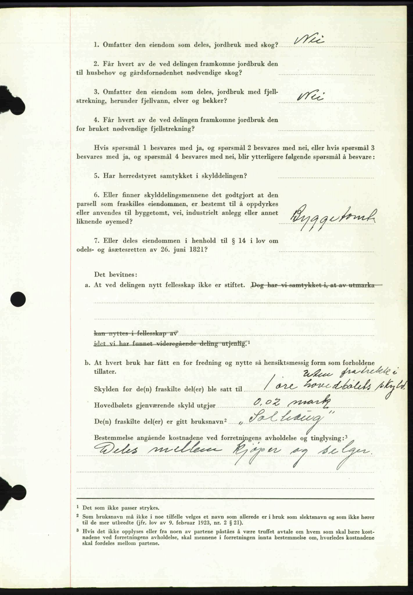 Toten tingrett, SAH/TING-006/H/Hb/Hbc/L0020: Mortgage book no. Hbc-20, 1948-1948, Diary no: : 3121/1948