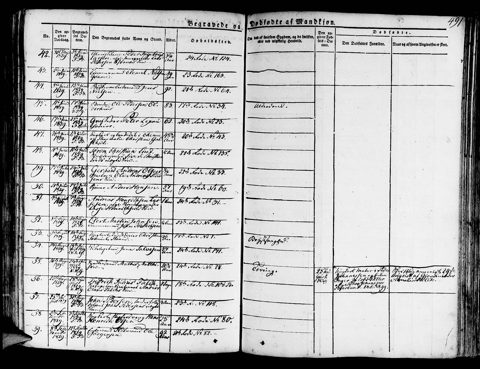 Korskirken sokneprestembete, AV/SAB-A-76101/H/Haa/L0014: Parish register (official) no. A 14, 1823-1835, p. 491