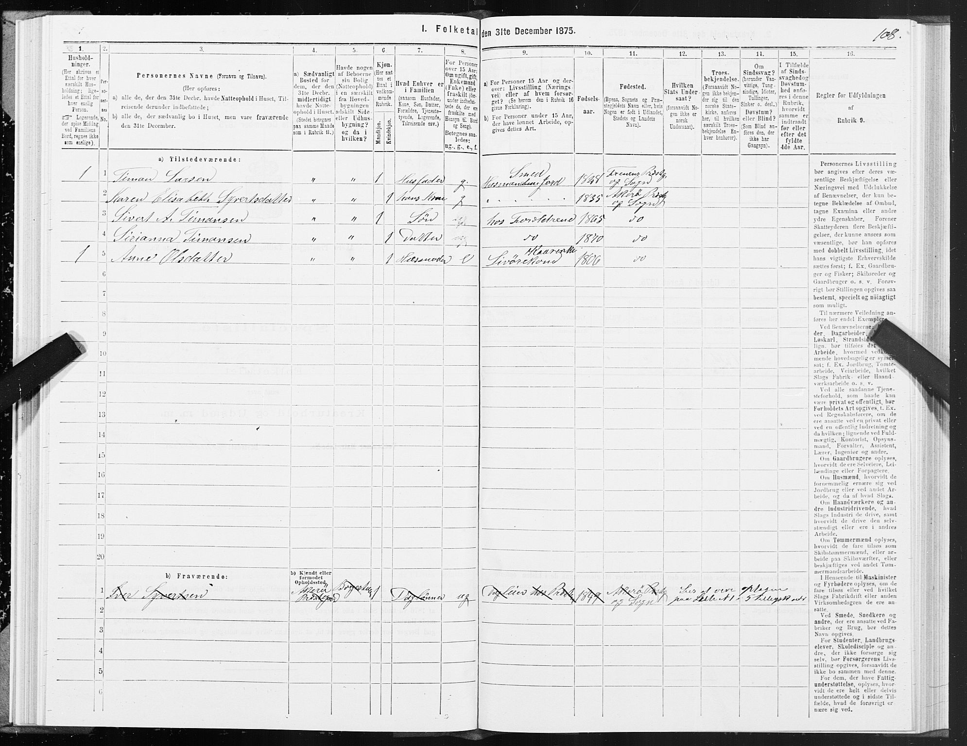 SAT, 1875 census for 1545P Aukra, 1875, p. 3108