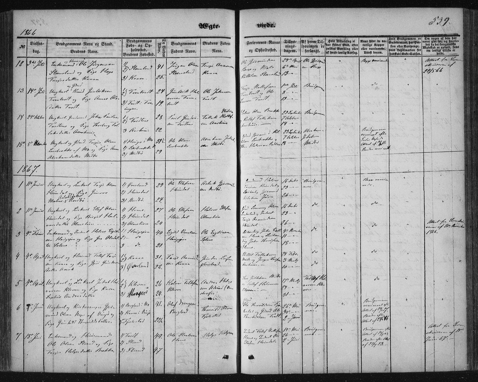 Nissedal kirkebøker, SAKO/A-288/F/Fa/L0003: Parish register (official) no. I 3, 1846-1870, p. 538-539