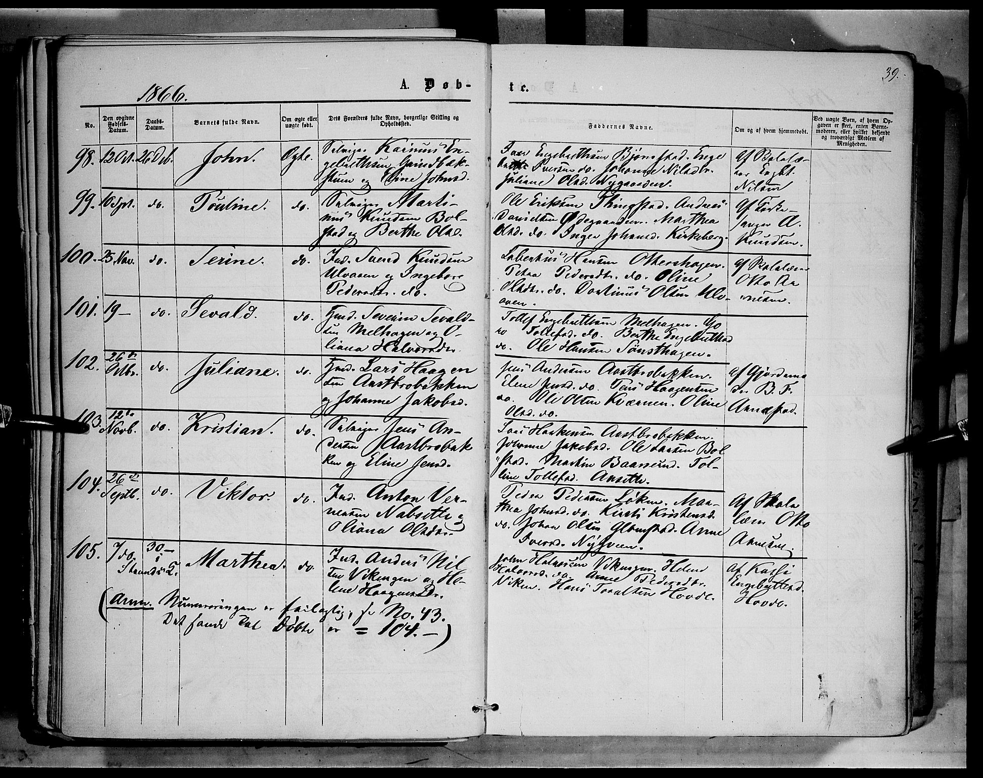 Åmot prestekontor, Hedmark, SAH/PREST-056/H/Ha/Haa/L0008: Parish register (official) no. 8, 1862-1875, p. 39