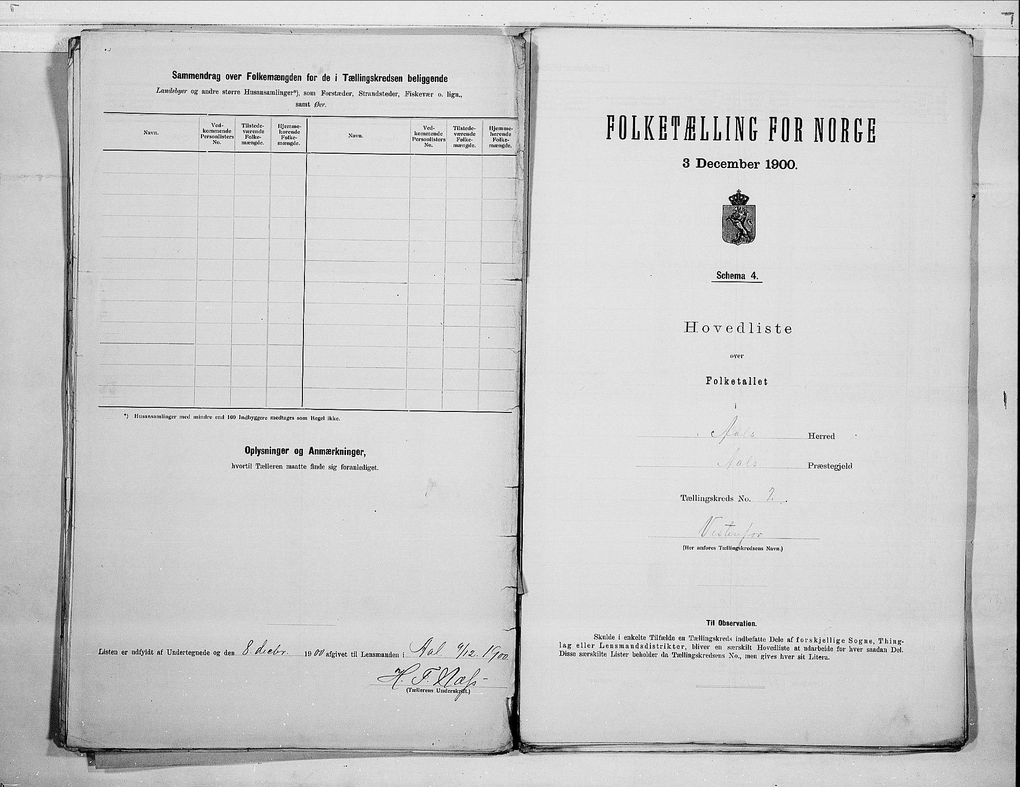 RA, 1900 census for Ål, 1900, p. 7