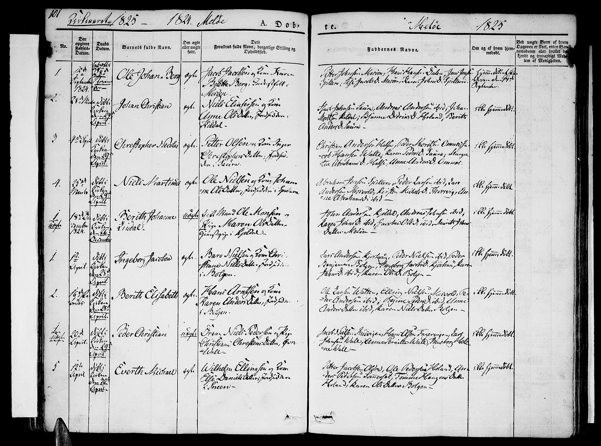 Ministerialprotokoller, klokkerbøker og fødselsregistre - Nordland, SAT/A-1459/841/L0598: Parish register (official) no. 841A06 /2, 1825-1844, p. 101