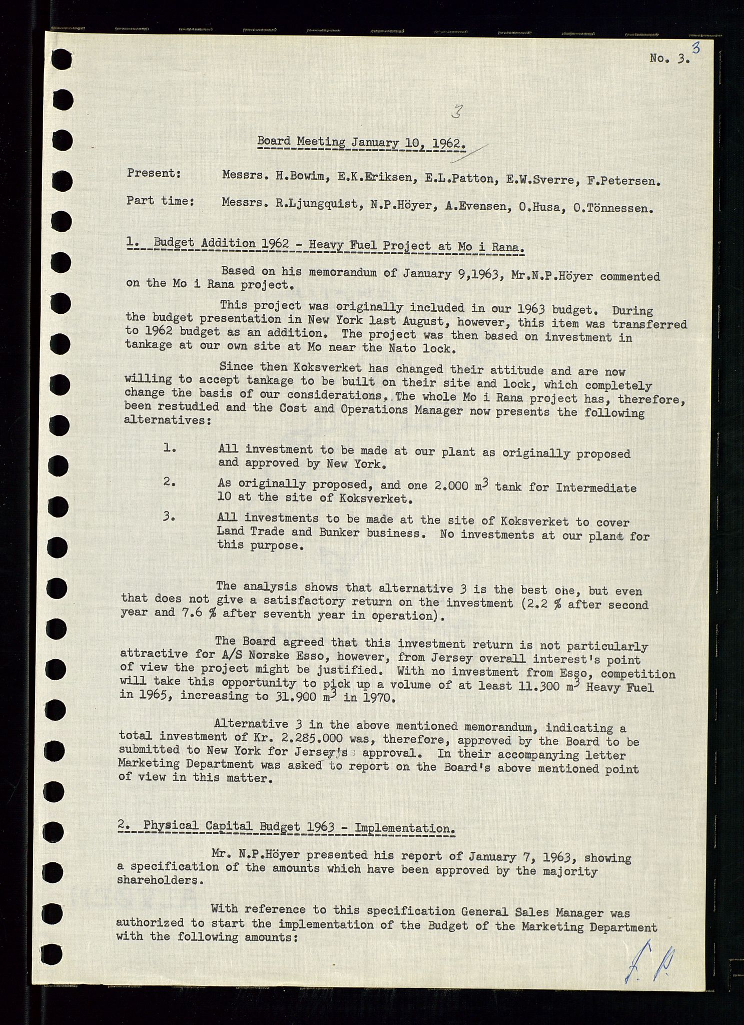 Pa 0982 - Esso Norge A/S, AV/SAST-A-100448/A/Aa/L0001/0004: Den administrerende direksjon Board minutes (styrereferater) / Den administrerende direksjon Board minutes (styrereferater), 1963-1964, p. 259