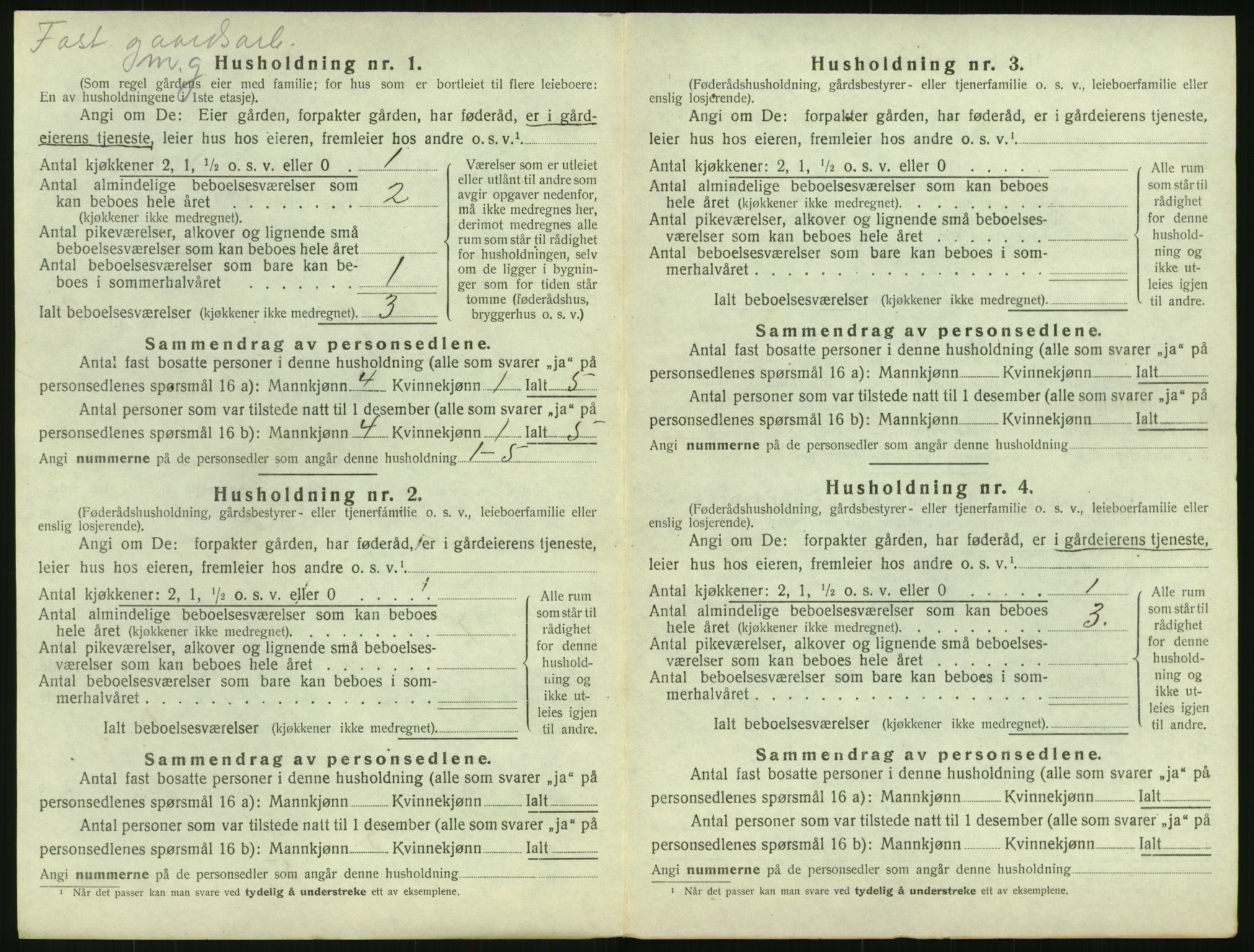 SAK, 1920 census for Herefoss, 1920, p. 51