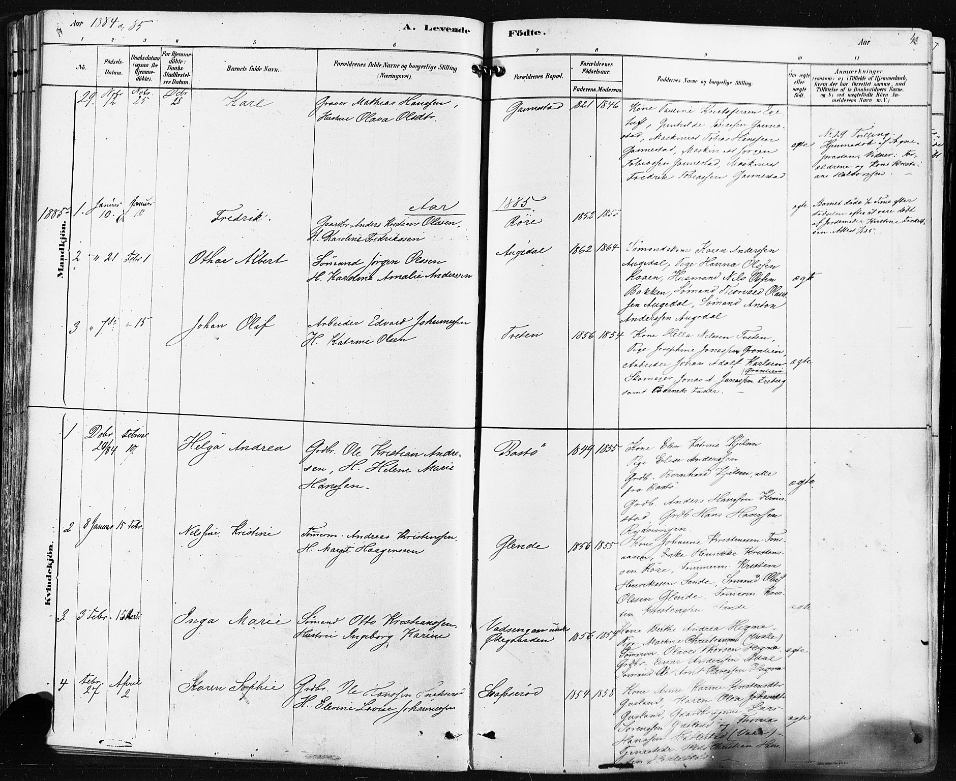 Borre kirkebøker, SAKO/A-338/F/Fa/L0009: Parish register (official) no. I 9, 1878-1896, p. 42