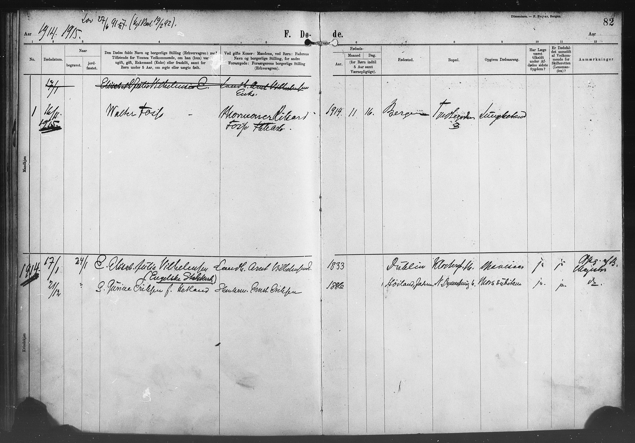 Nykirken Sokneprestembete, SAB/A-77101/H/Haa/L0054: Parish register (official) no. H 3, 1897-1943, p. 82