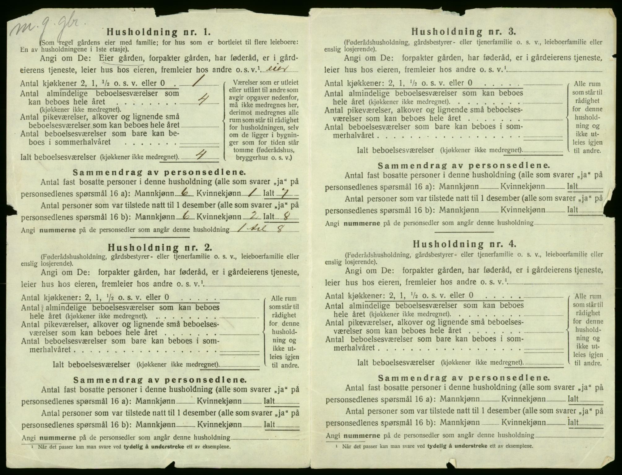 SAB, 1920 census for Stord, 1920, p. 56