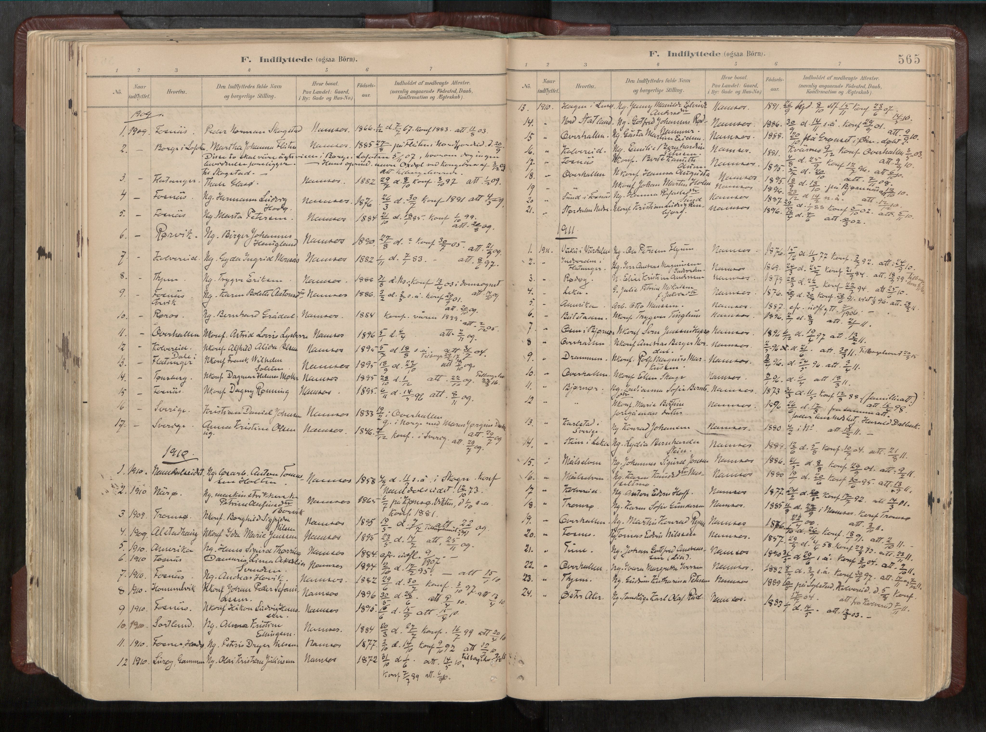 Ministerialprotokoller, klokkerbøker og fødselsregistre - Nord-Trøndelag, SAT/A-1458/768/L0579a: Parish register (official) no. 768A14, 1887-1931, p. 565