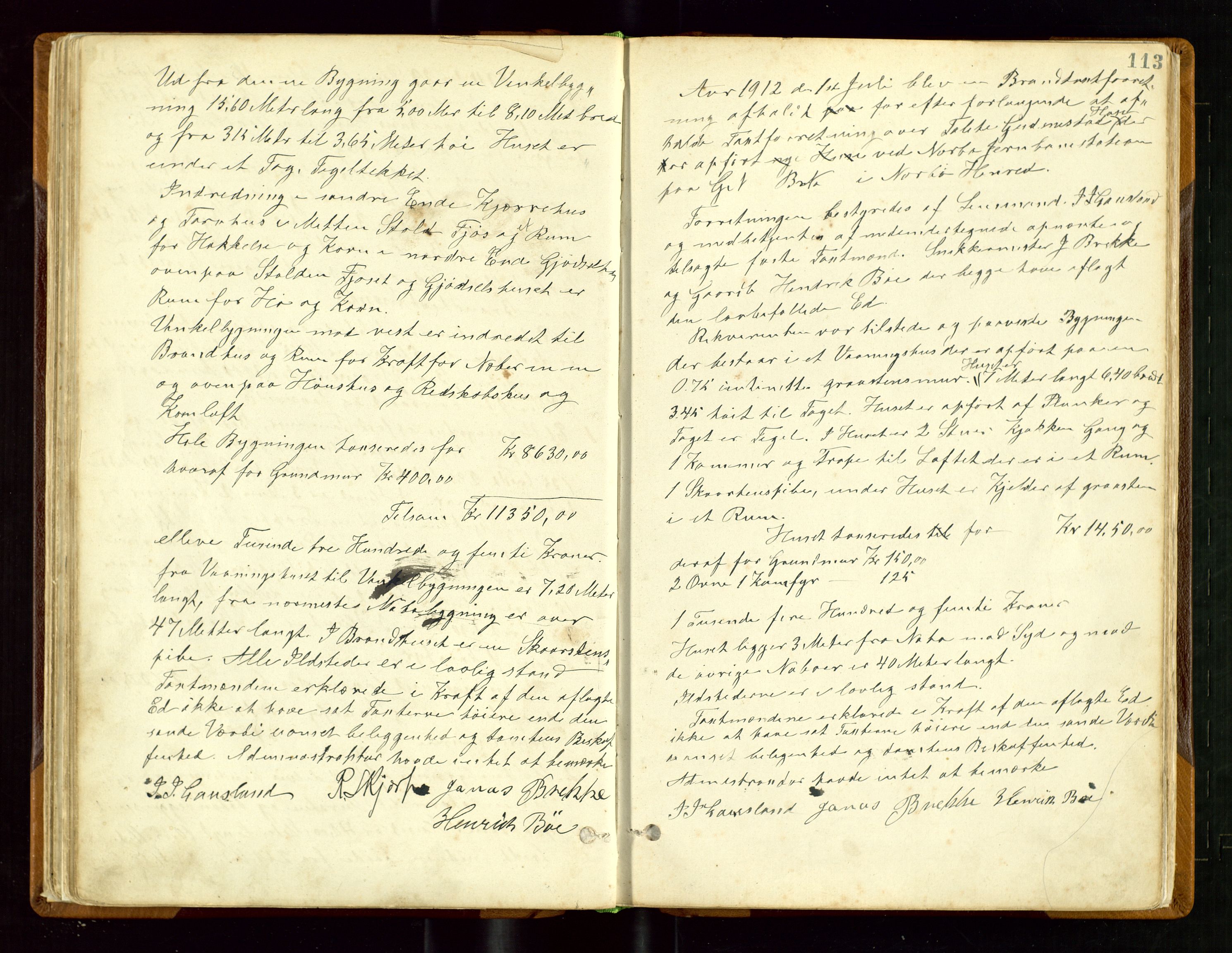 Hå lensmannskontor, AV/SAST-A-100456/Goa/L0002: Takstprotokoll, 1883-1919, p. 112b-113a
