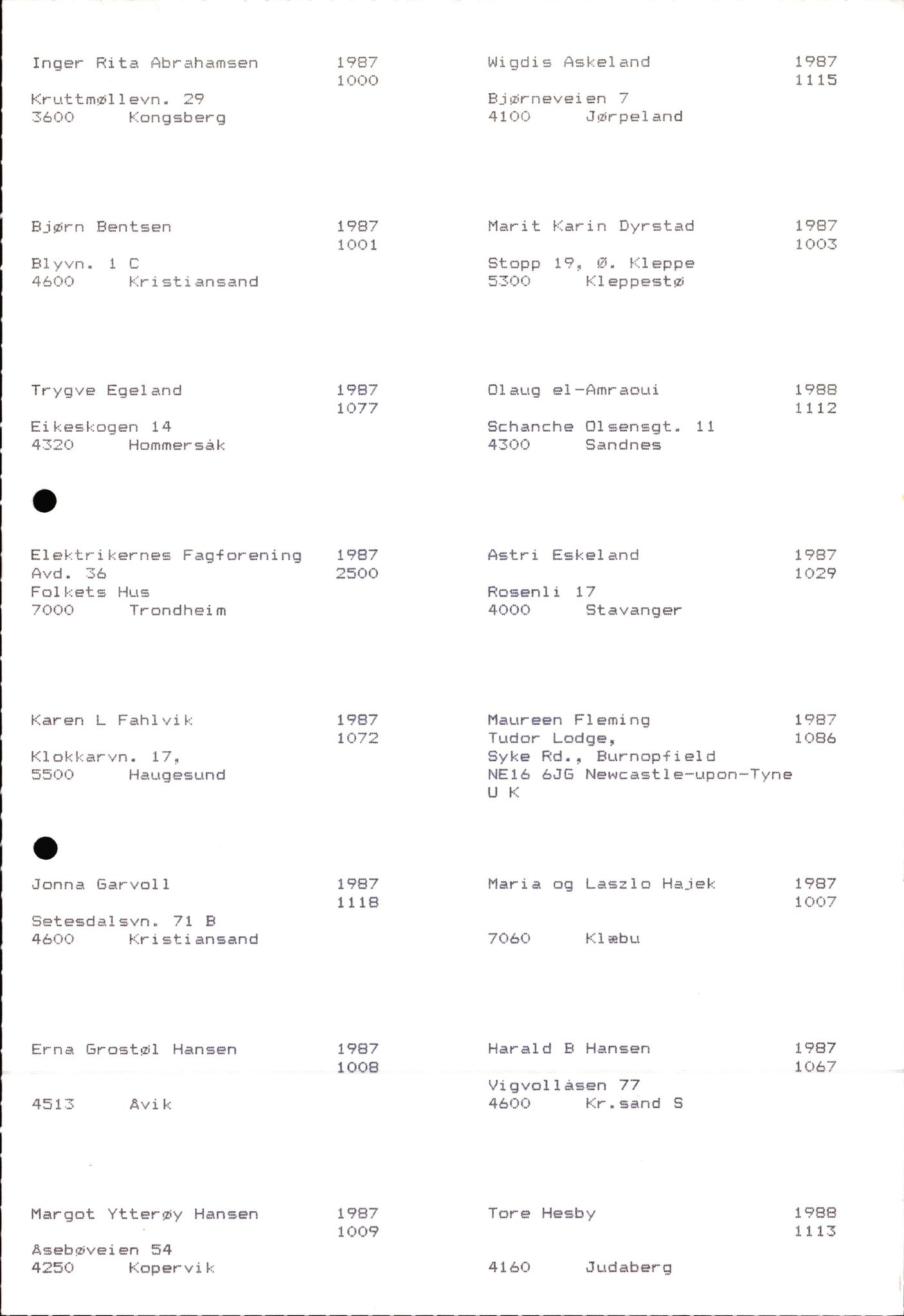 Pa 1660 - Kielland- fondet, AV/SAST-A-102242/A/Ab/L0001: Årsmøter og styre- og årsmøtedokumenter, 1984-1999