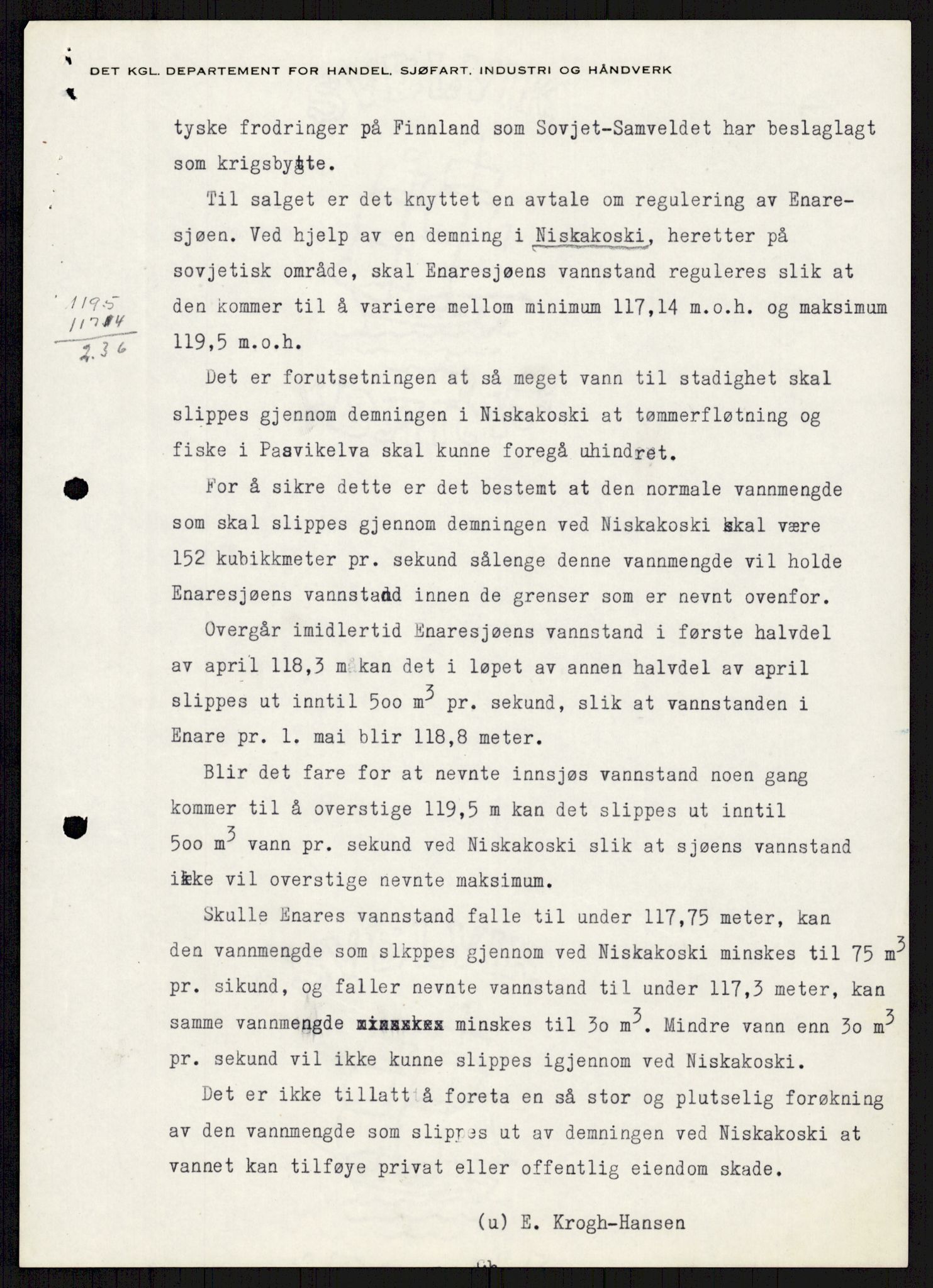 Vassdragsdirektoratet/avdelingen, RA/S-6242/F/Fa/L0537: Pasvikelva, 1932-1955, p. 1053