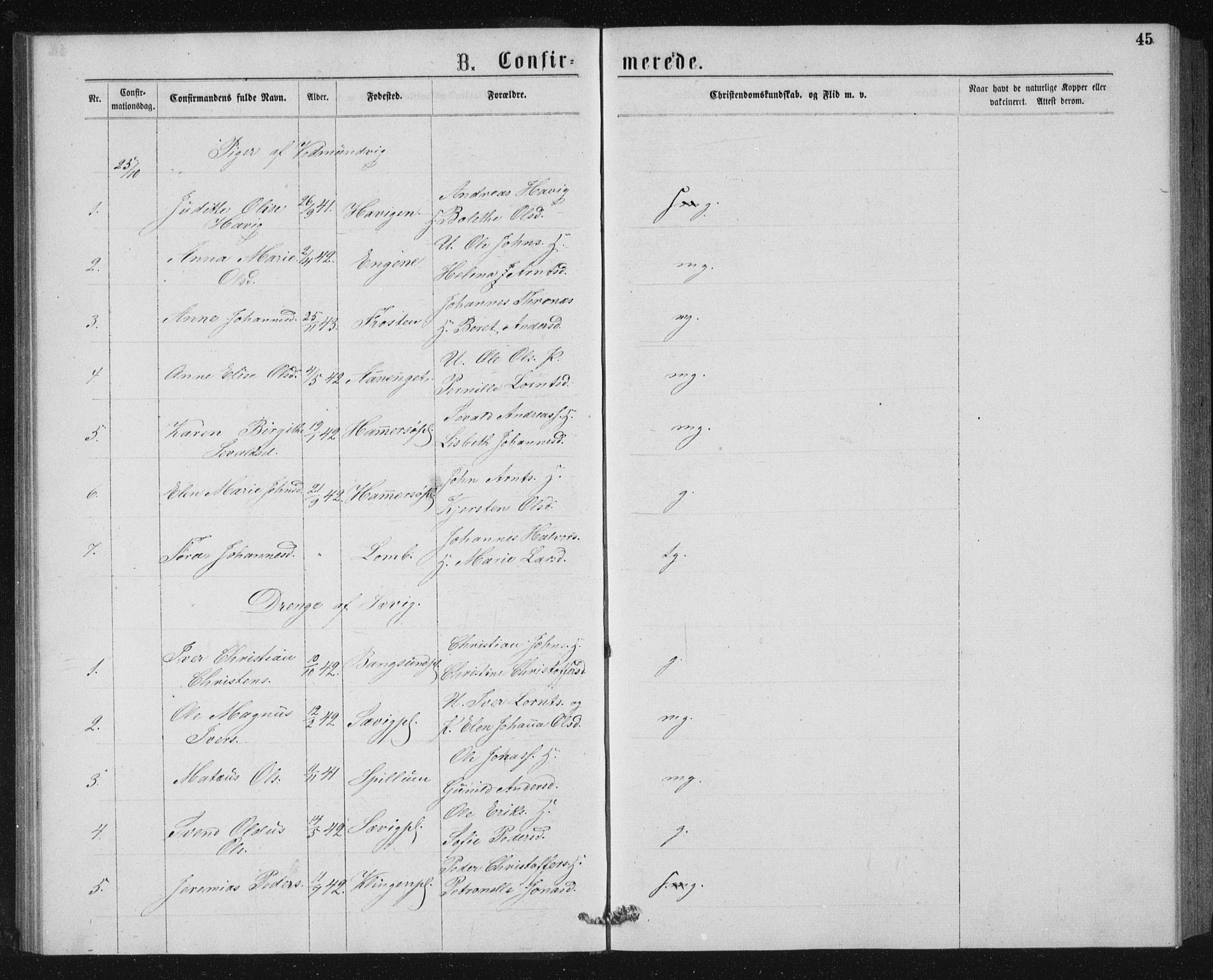 Ministerialprotokoller, klokkerbøker og fødselsregistre - Nord-Trøndelag, SAT/A-1458/768/L0567: Parish register (official) no. 768A02, 1837-1865, p. 45