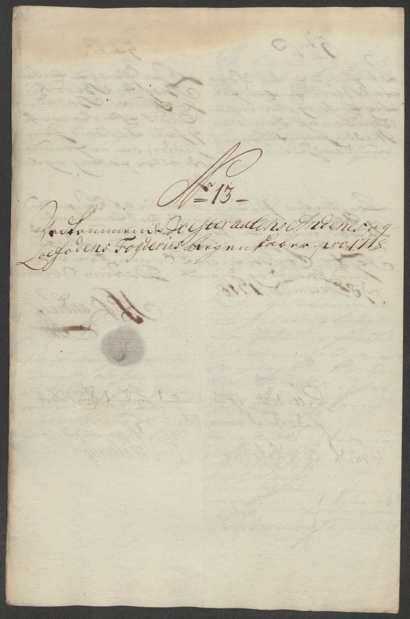 Rentekammeret inntil 1814, Reviderte regnskaper, Fogderegnskap, AV/RA-EA-4092/R67/L4684: Fogderegnskap Vesterålen, Andenes og Lofoten, 1718, p. 157