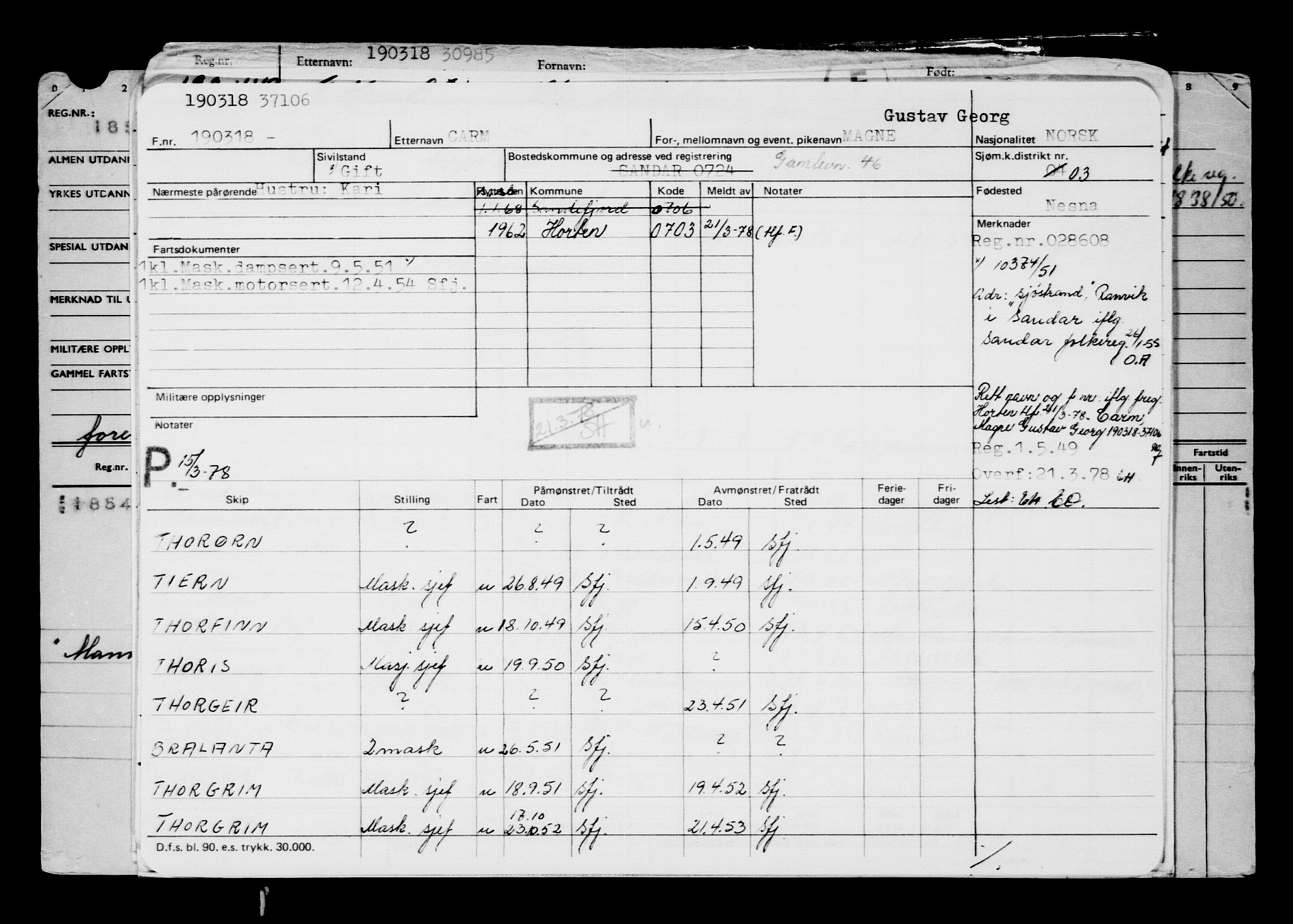 Direktoratet for sjømenn, AV/RA-S-3545/G/Gb/L0156: Hovedkort, 1918, p. 418