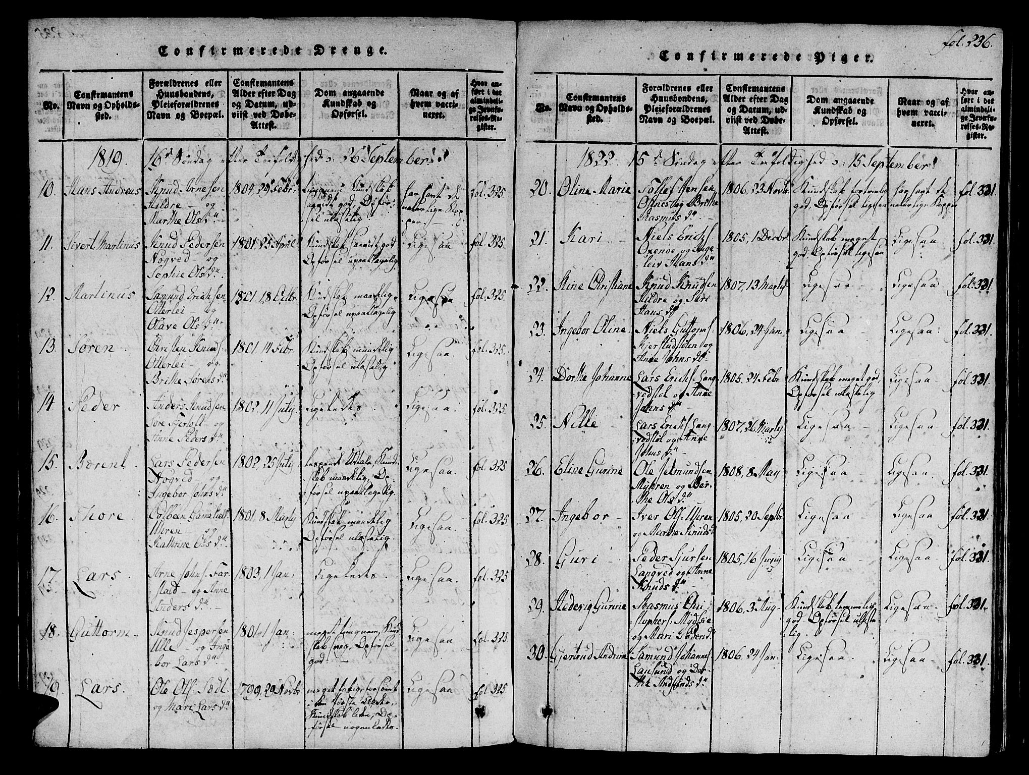 Ministerialprotokoller, klokkerbøker og fødselsregistre - Møre og Romsdal, SAT/A-1454/536/L0495: Parish register (official) no. 536A04, 1818-1847, p. 236