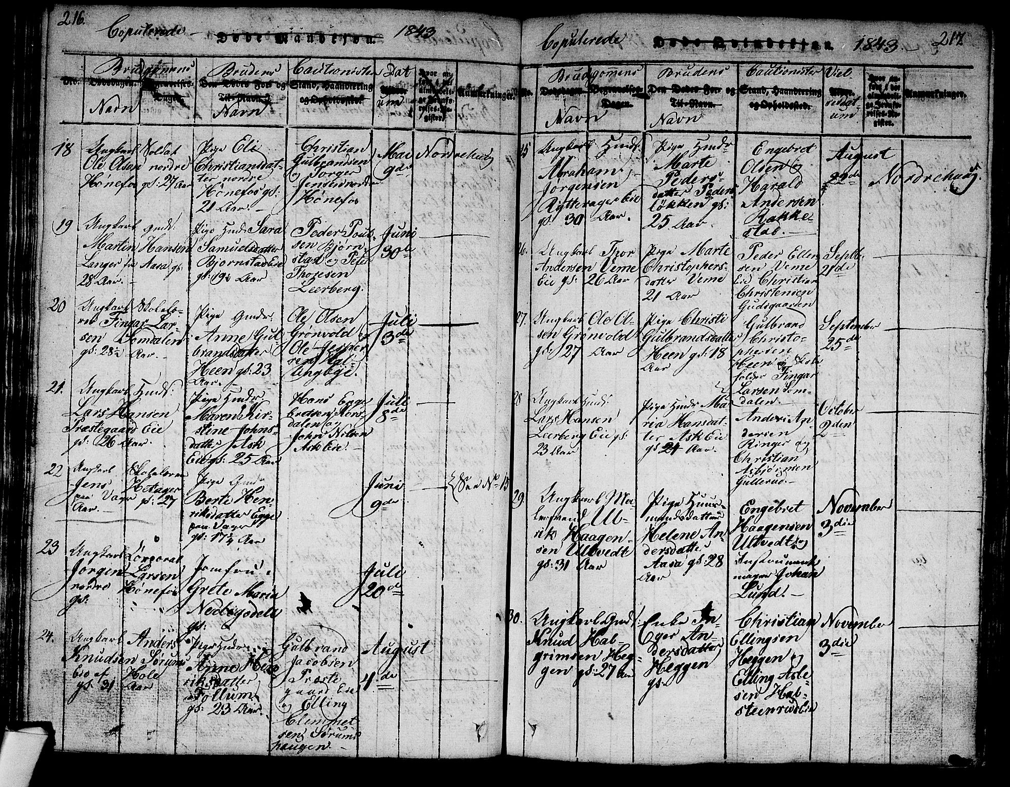 Norderhov kirkebøker, SAKO/A-237/G/Ga/L0003: Parish register (copy) no. I 3 /1, 1814-1876, p. 216-217