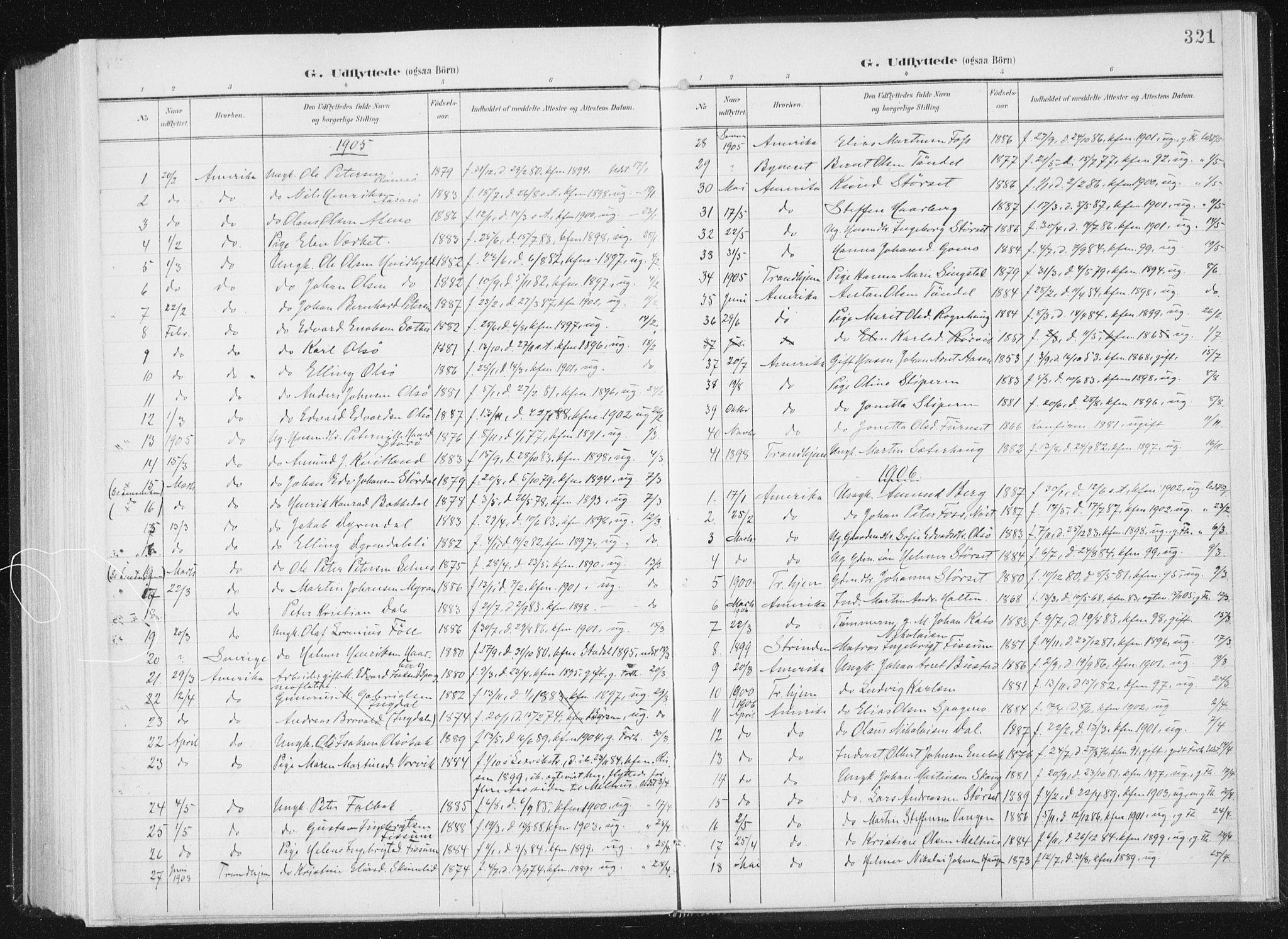 Ministerialprotokoller, klokkerbøker og fødselsregistre - Sør-Trøndelag, SAT/A-1456/647/L0635: Parish register (official) no. 647A02, 1896-1911, p. 321