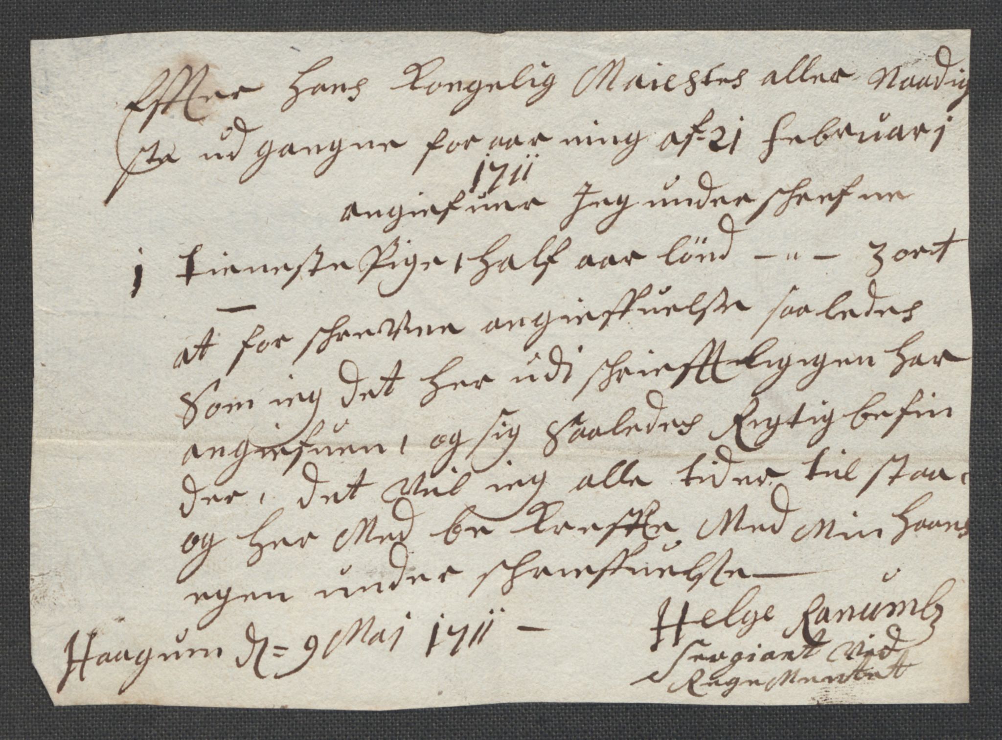 Rentekammeret inntil 1814, Reviderte regnskaper, Fogderegnskap, AV/RA-EA-4092/R64/L4432: Fogderegnskap Namdal, 1711, p. 367