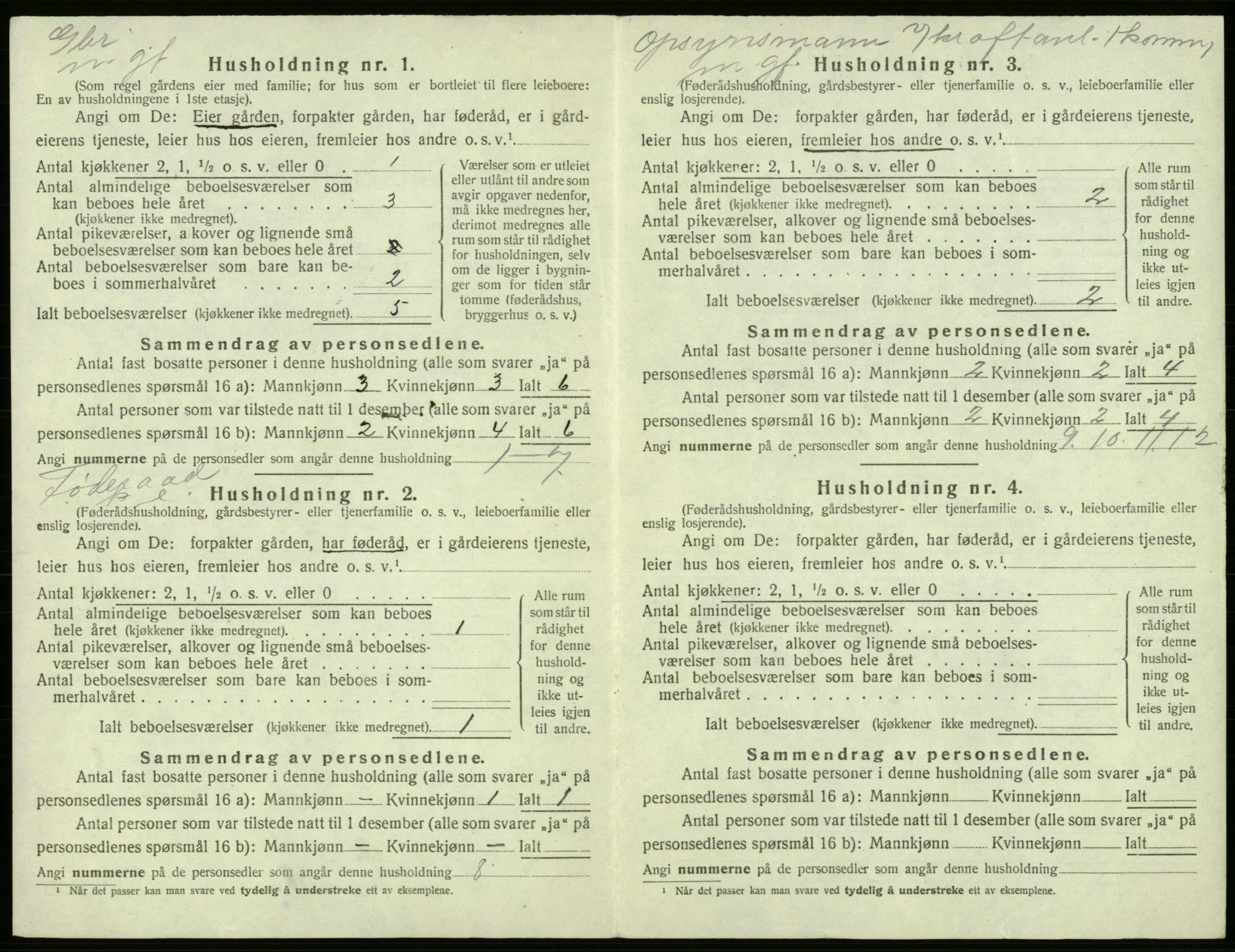 SAB, 1920 census for Kvam, 1920, p. 975