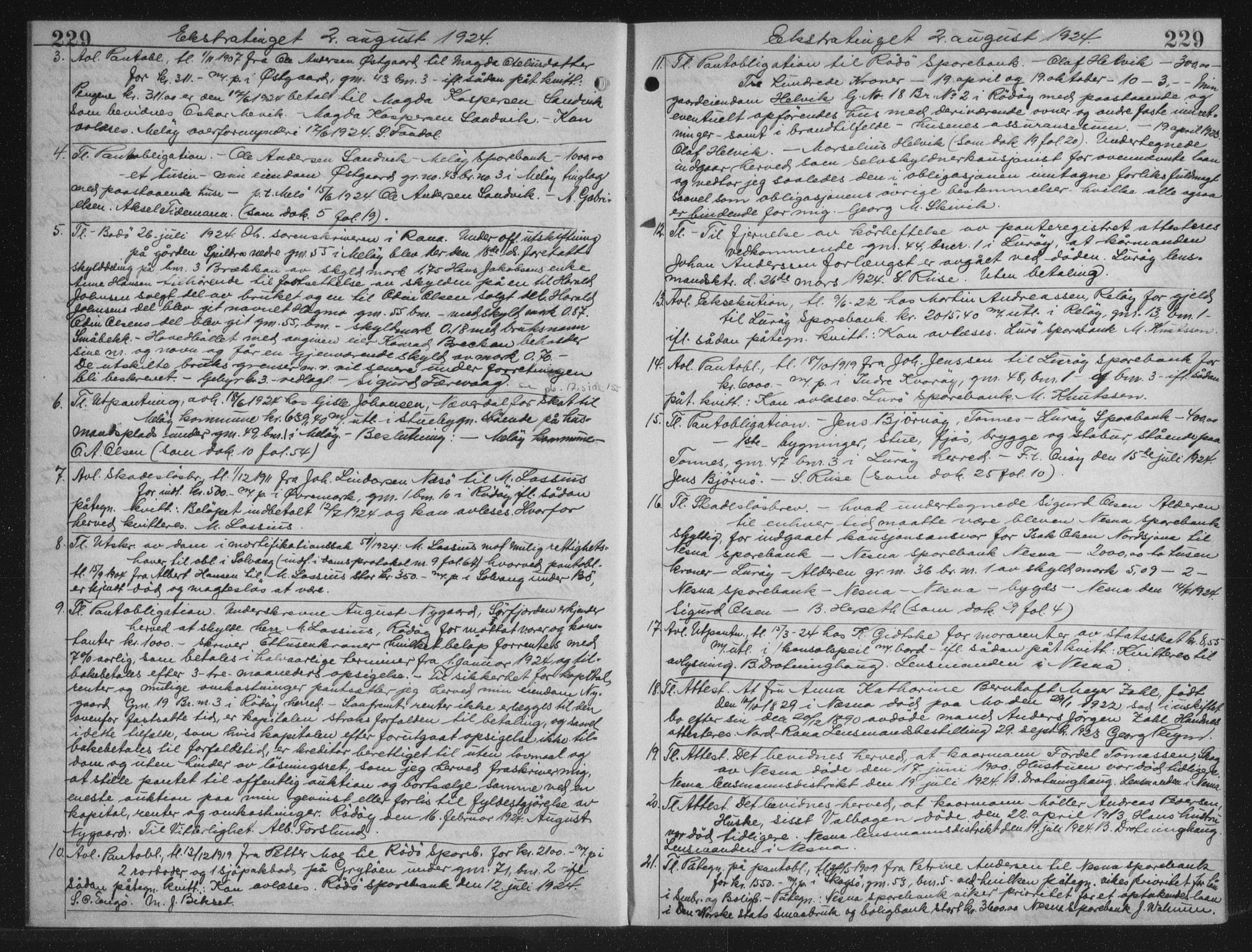 Rana sorenskriveri , AV/SAT-A-1108/1/2/2C/L0018: Mortgage book no. 18, 1923-1928, p. 229, Deed date: 02.08.1924