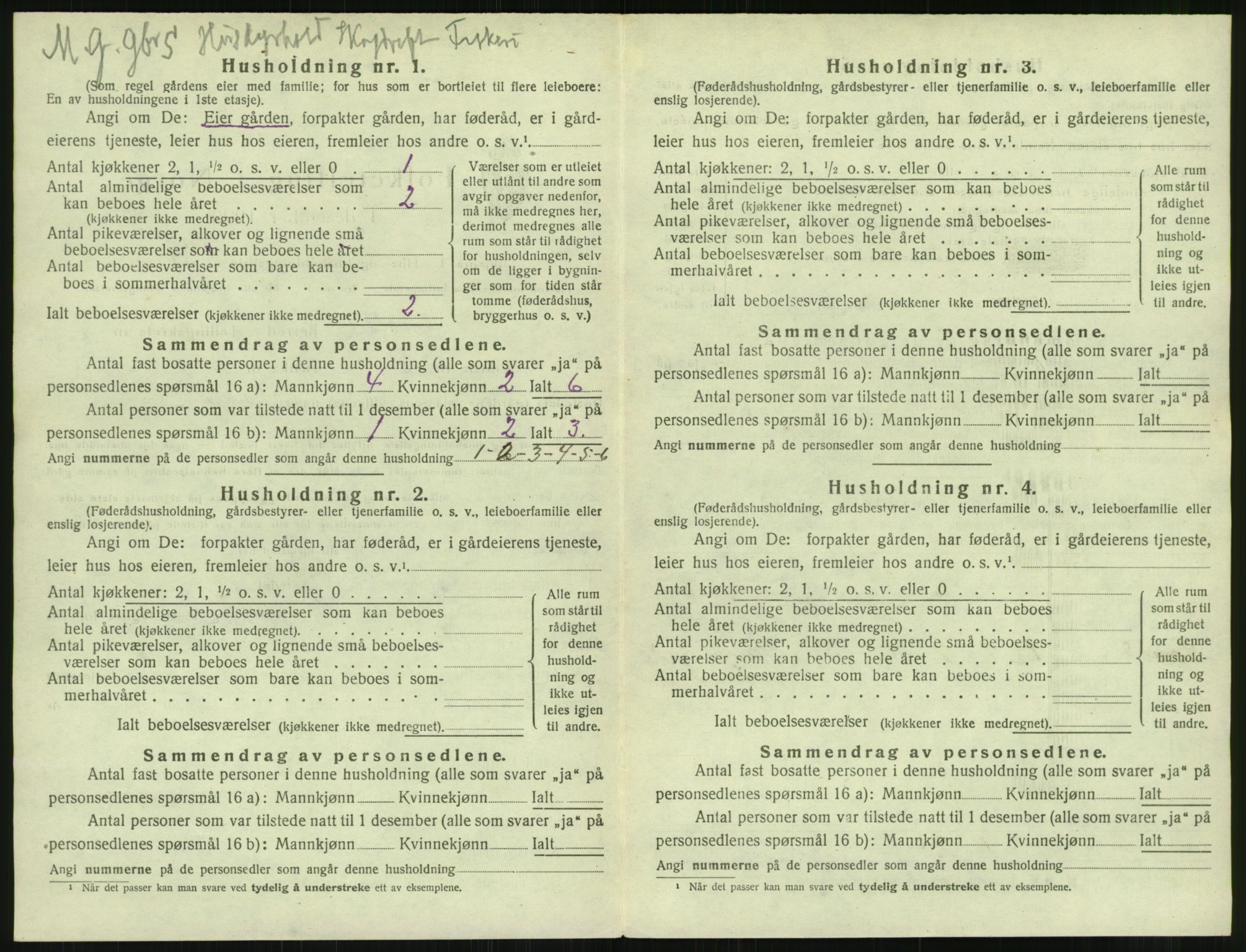 SAT, 1920 census for Nordfold, 1920, p. 510