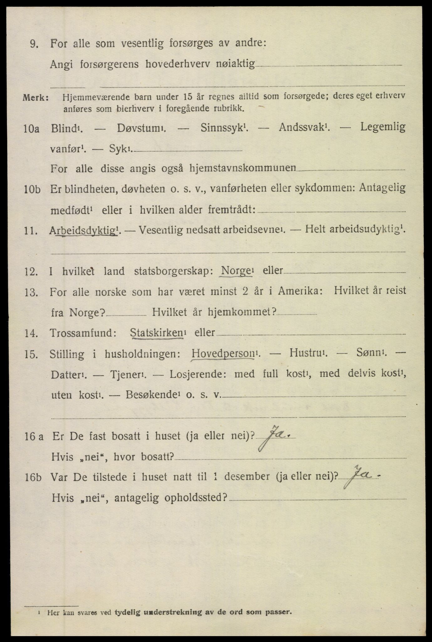 SAK, 1920 census for Øyestad, 1920, p. 3167