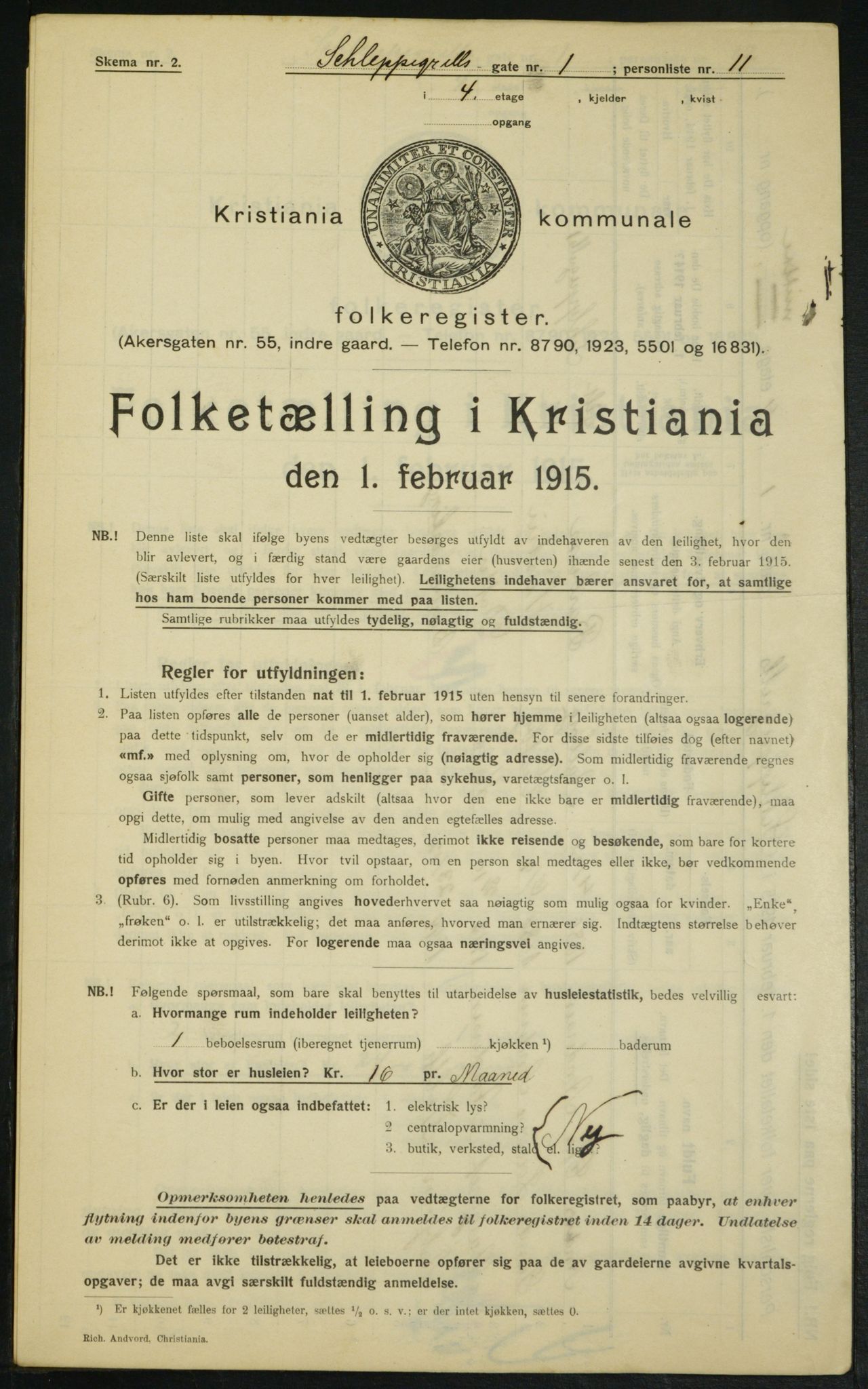 OBA, Municipal Census 1915 for Kristiania, 1915, p. 89205