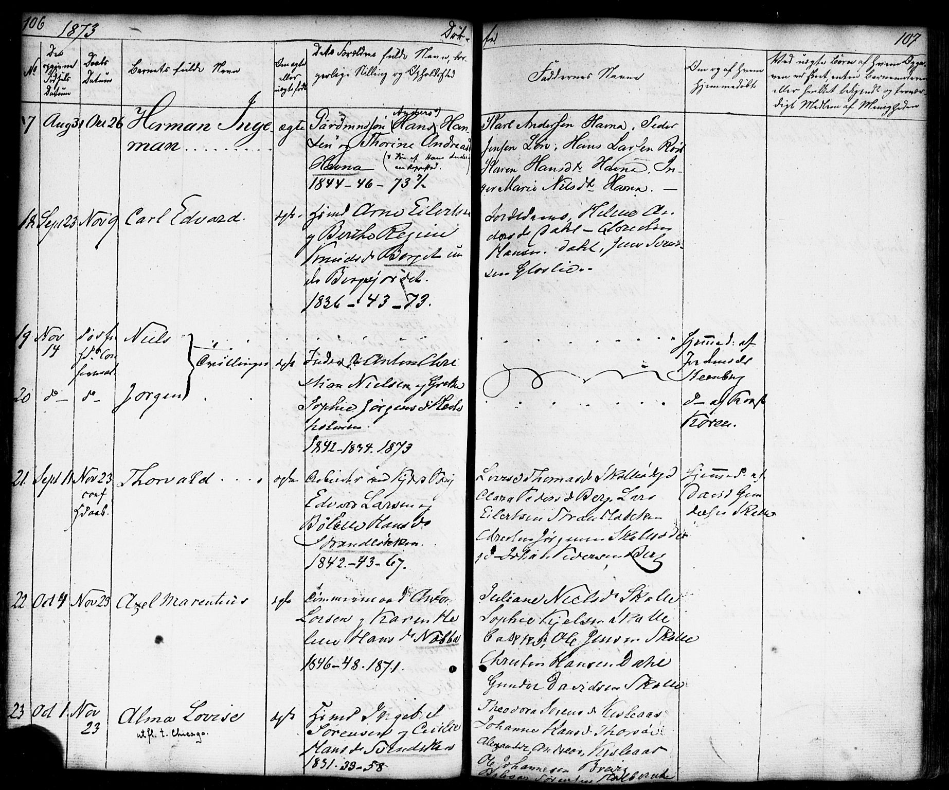 Borge prestekontor Kirkebøker, AV/SAO-A-10903/F/Fb/L0002: Parish register (official) no. II 2, 1853-1877, p. 106-107