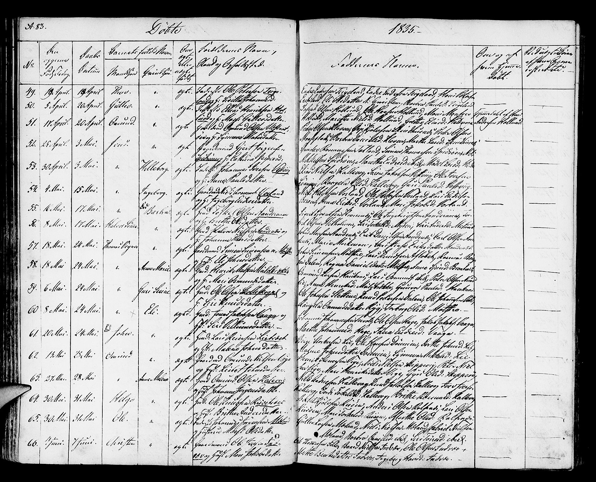 Finnås sokneprestembete, SAB/A-99925/H/Ha/Haa/Haaa/L0005: Parish register (official) no. A 5, 1823-1835, p. 83