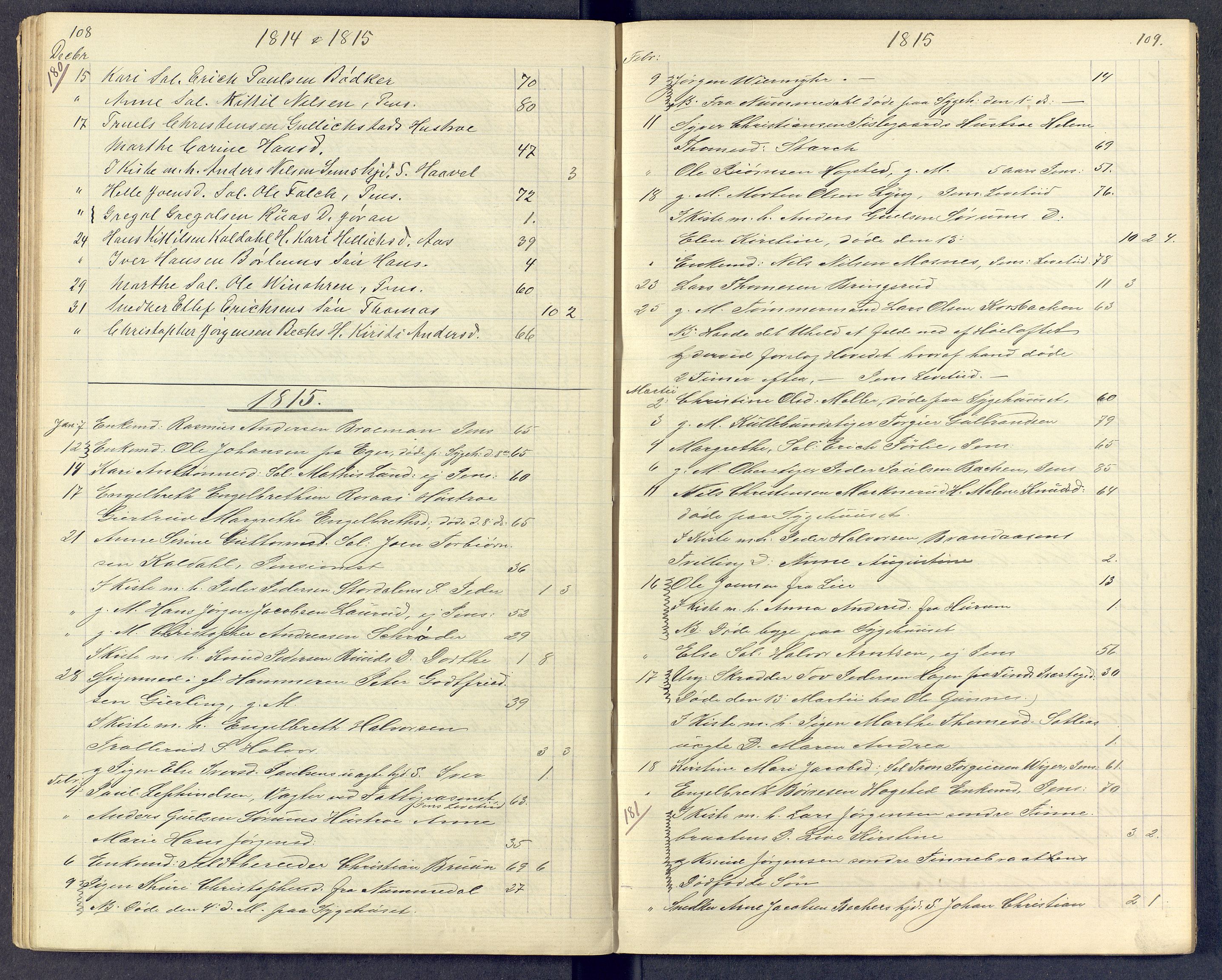Kongsberg kirkebøker, AV/SAKO-A-22/G/Ga/L0000e: Parish register (copy) no. 0e, 1795-1816, p. 108-109