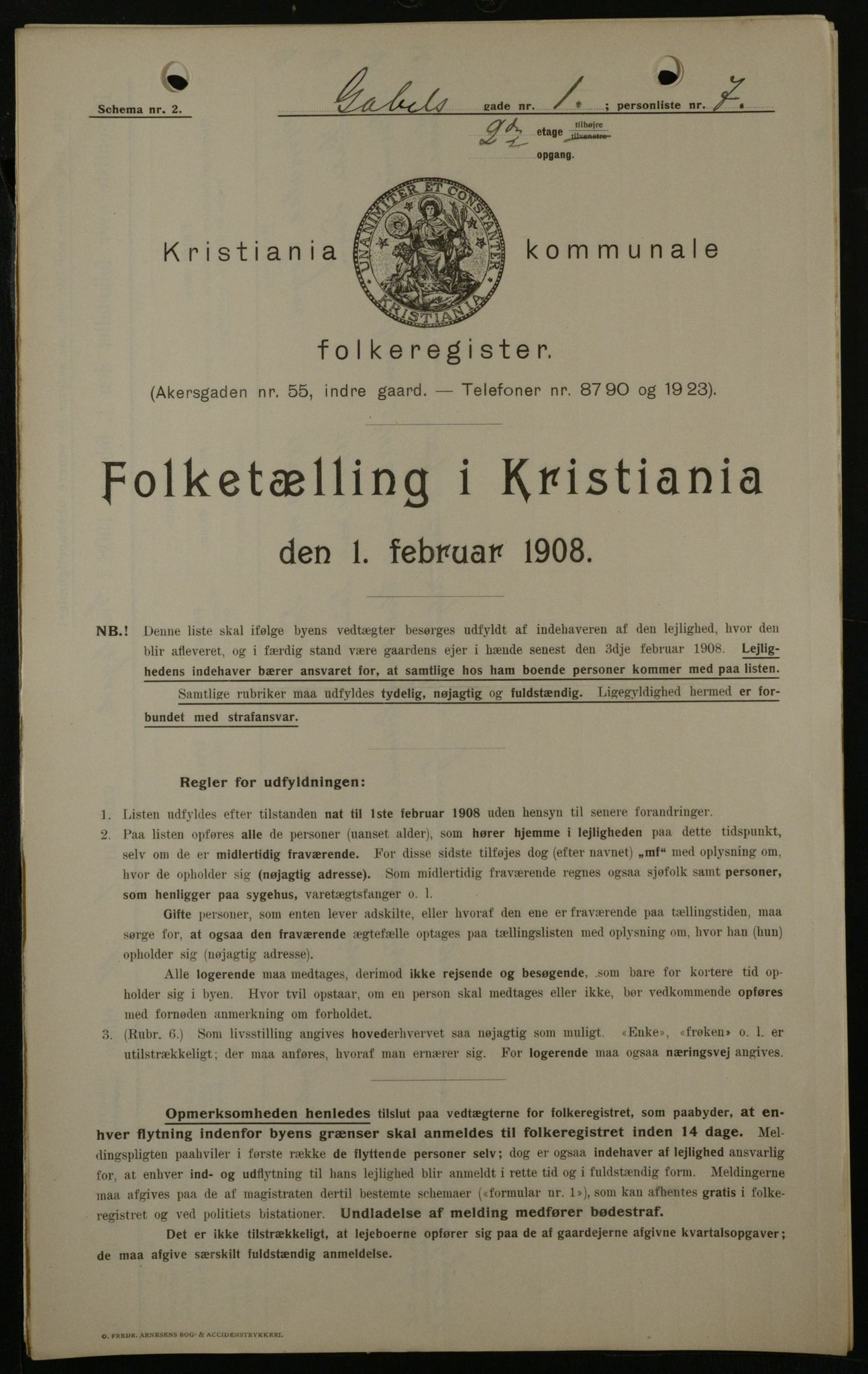 OBA, Municipal Census 1908 for Kristiania, 1908, p. 25715