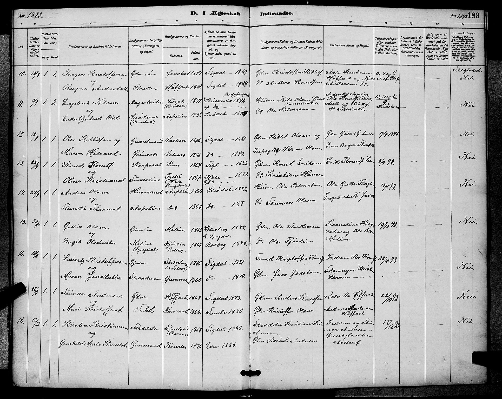 Sigdal kirkebøker, SAKO/A-245/G/Ga/L0005: Parish register (copy) no. I 5, 1886-1900, p. 183