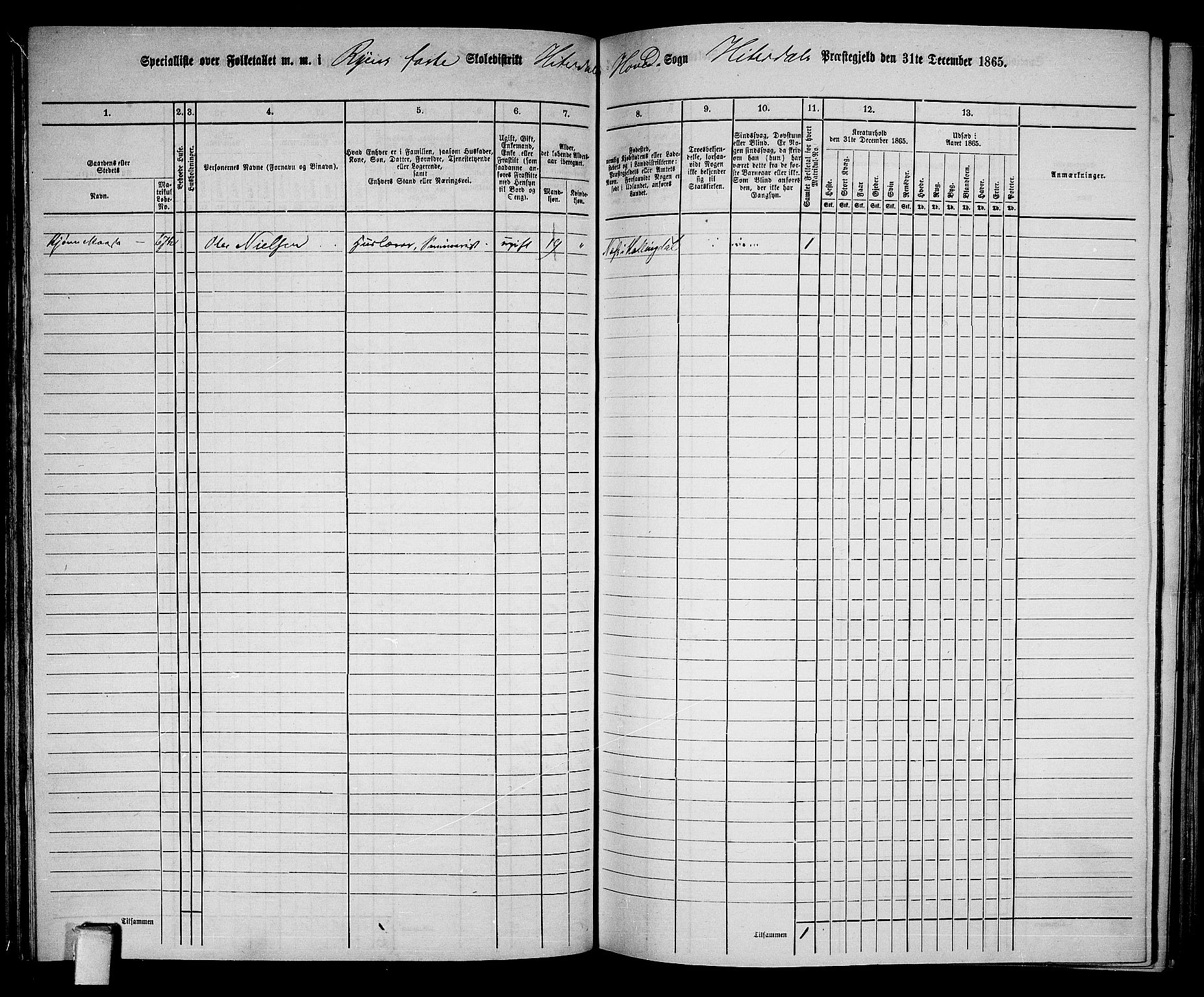 RA, 1865 census for Heddal, 1865, p. 63