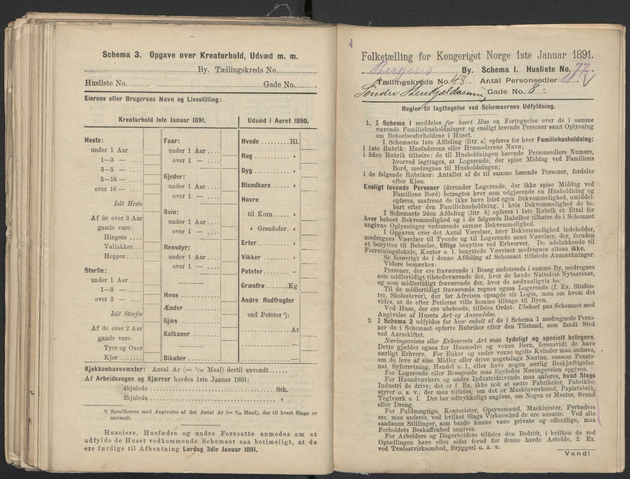 RA, 1891 Census for 1301 Bergen, 1891, p. 7952