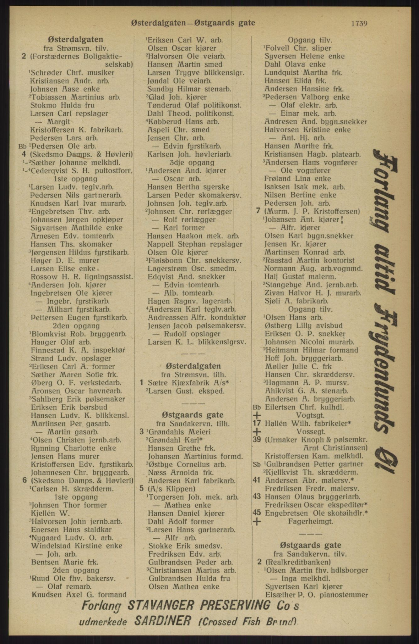 Kristiania/Oslo adressebok, PUBL/-, 1914, p. 1739