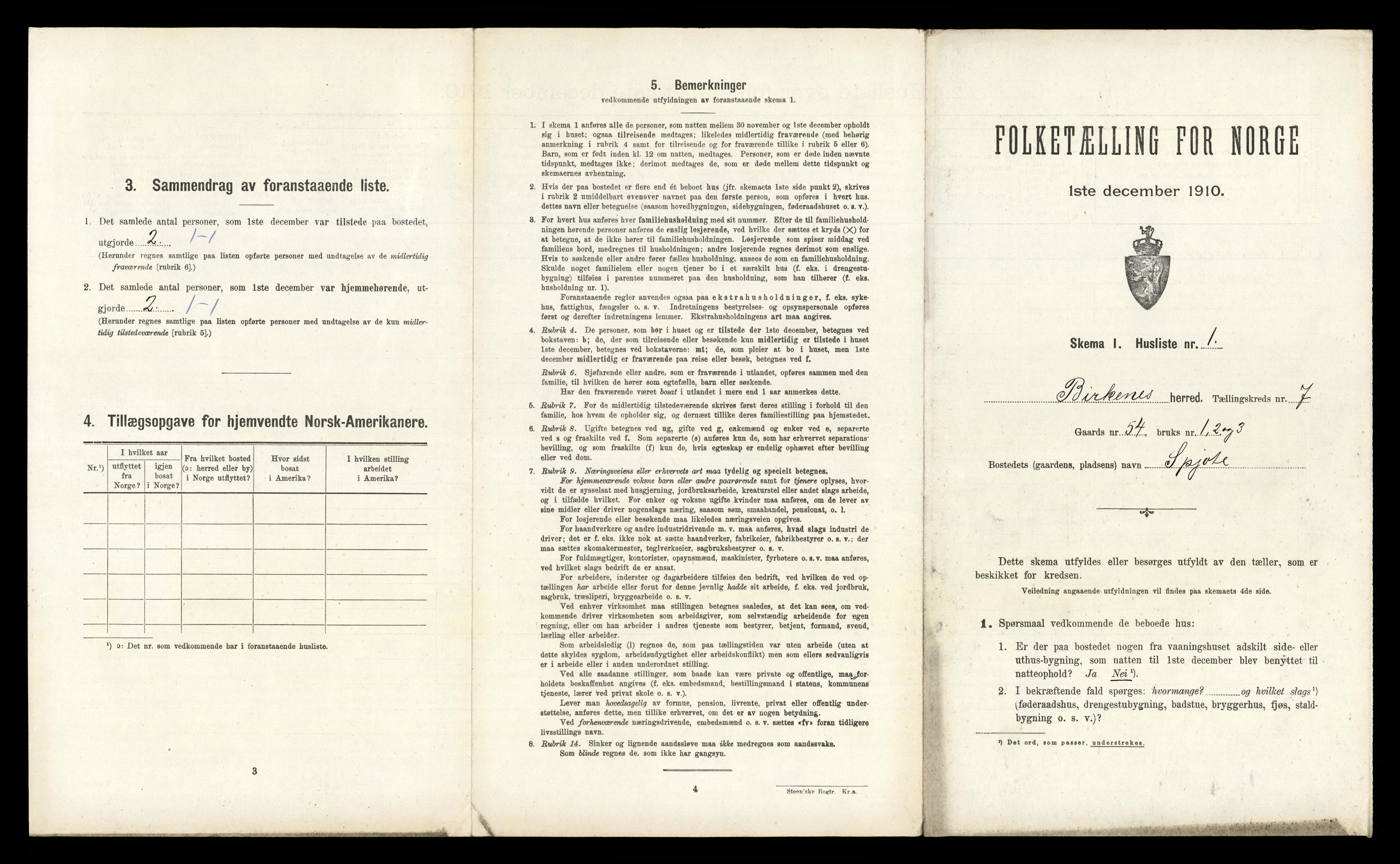 RA, 1910 census for Birkenes, 1910, p. 620