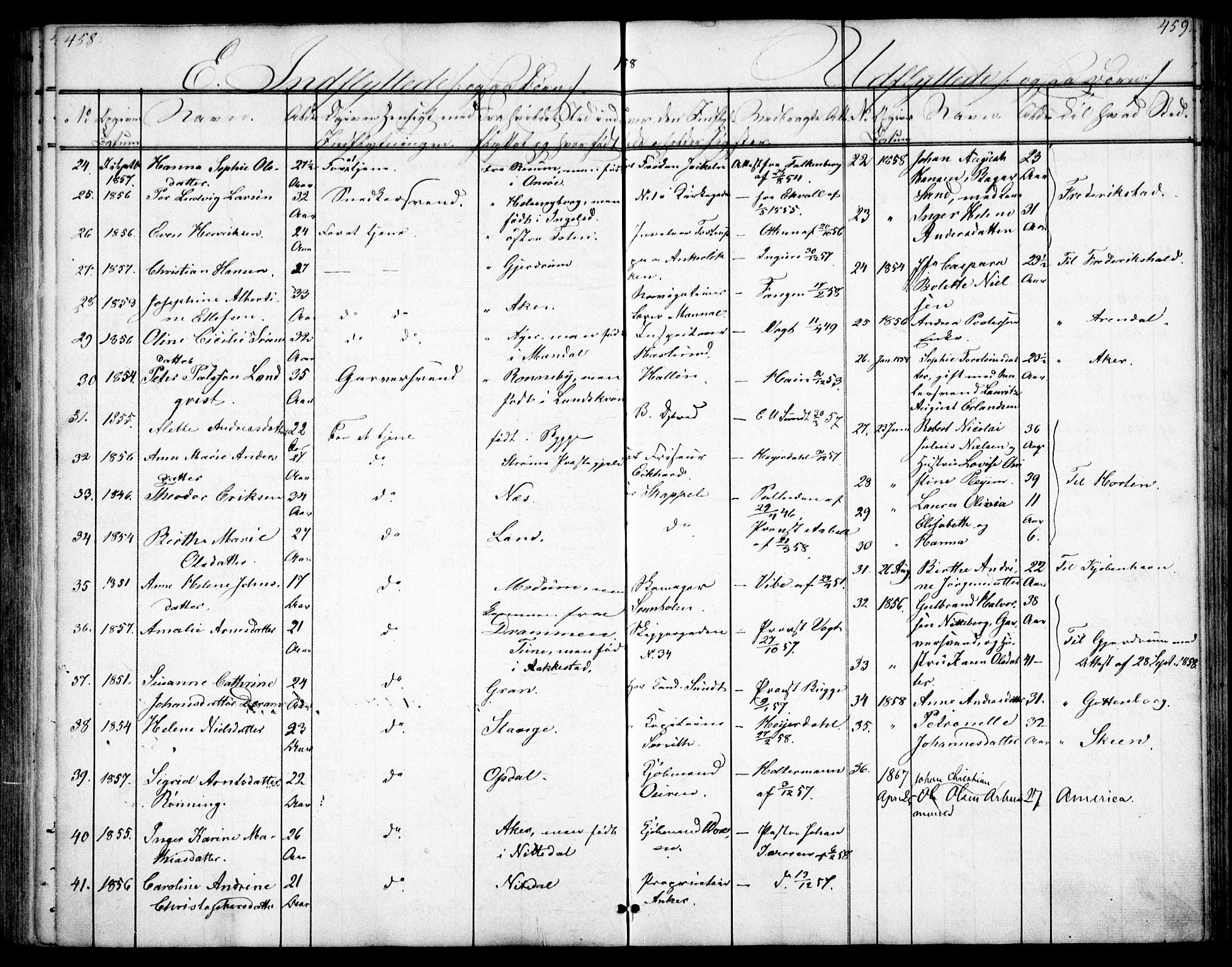 Oslo domkirke Kirkebøker, SAO/A-10752/F/Fa/L0028: Parish register (official) no. 28, 1840-1876, p. 458-459