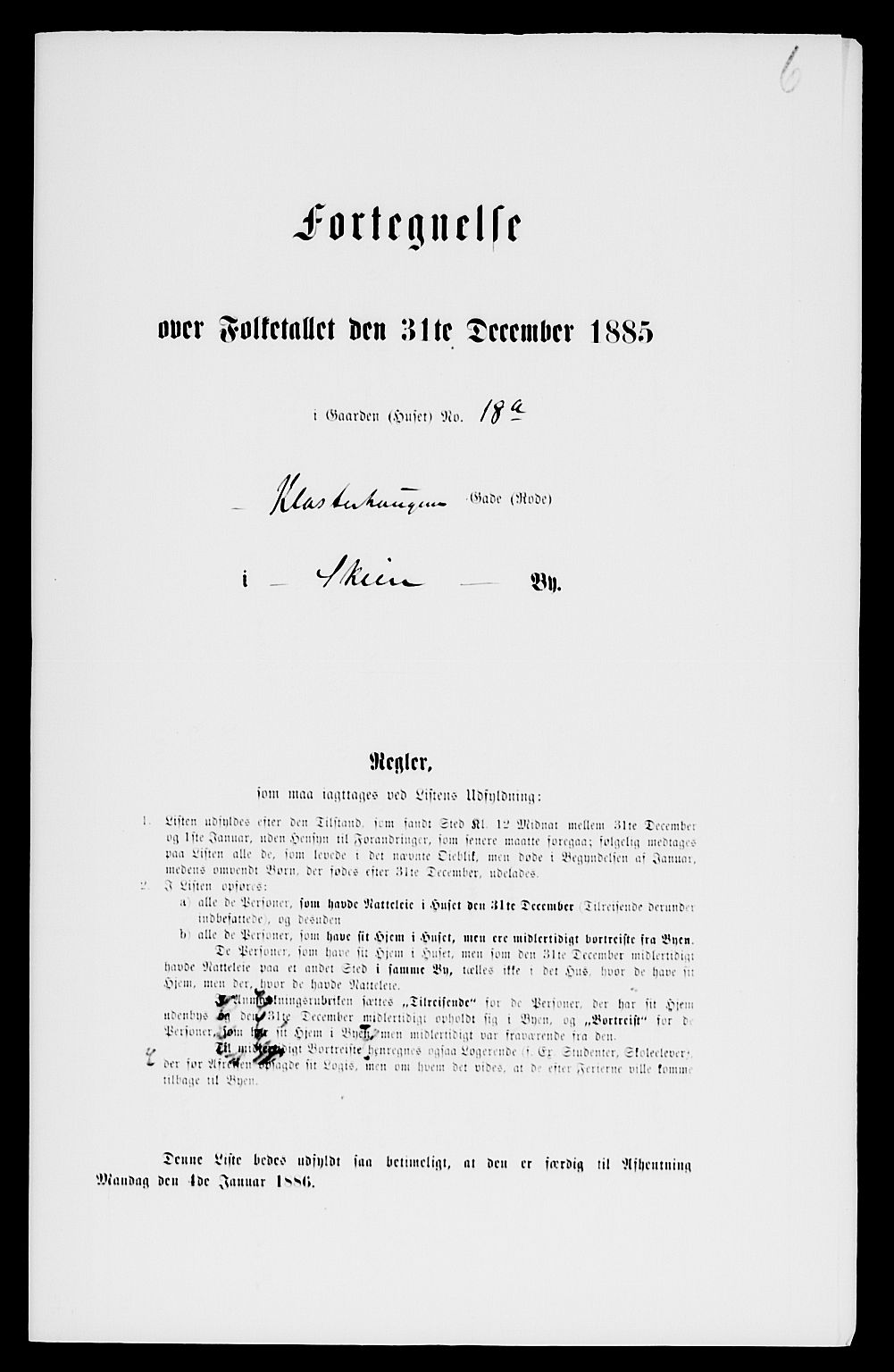 SAKO, 1885 census for 0806 Skien, 1885, p. 12