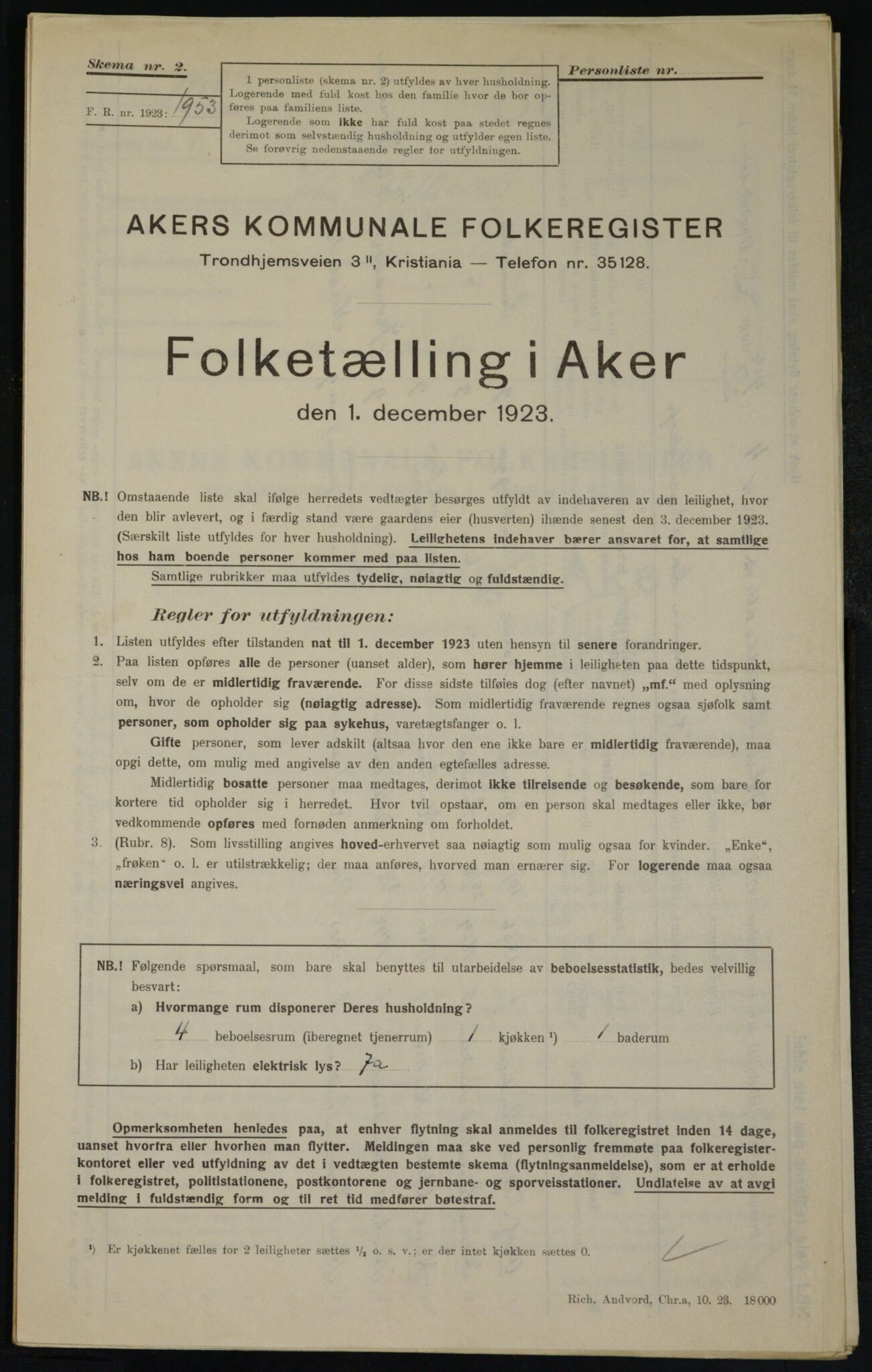 , Municipal Census 1923 for Aker, 1923, p. 20696