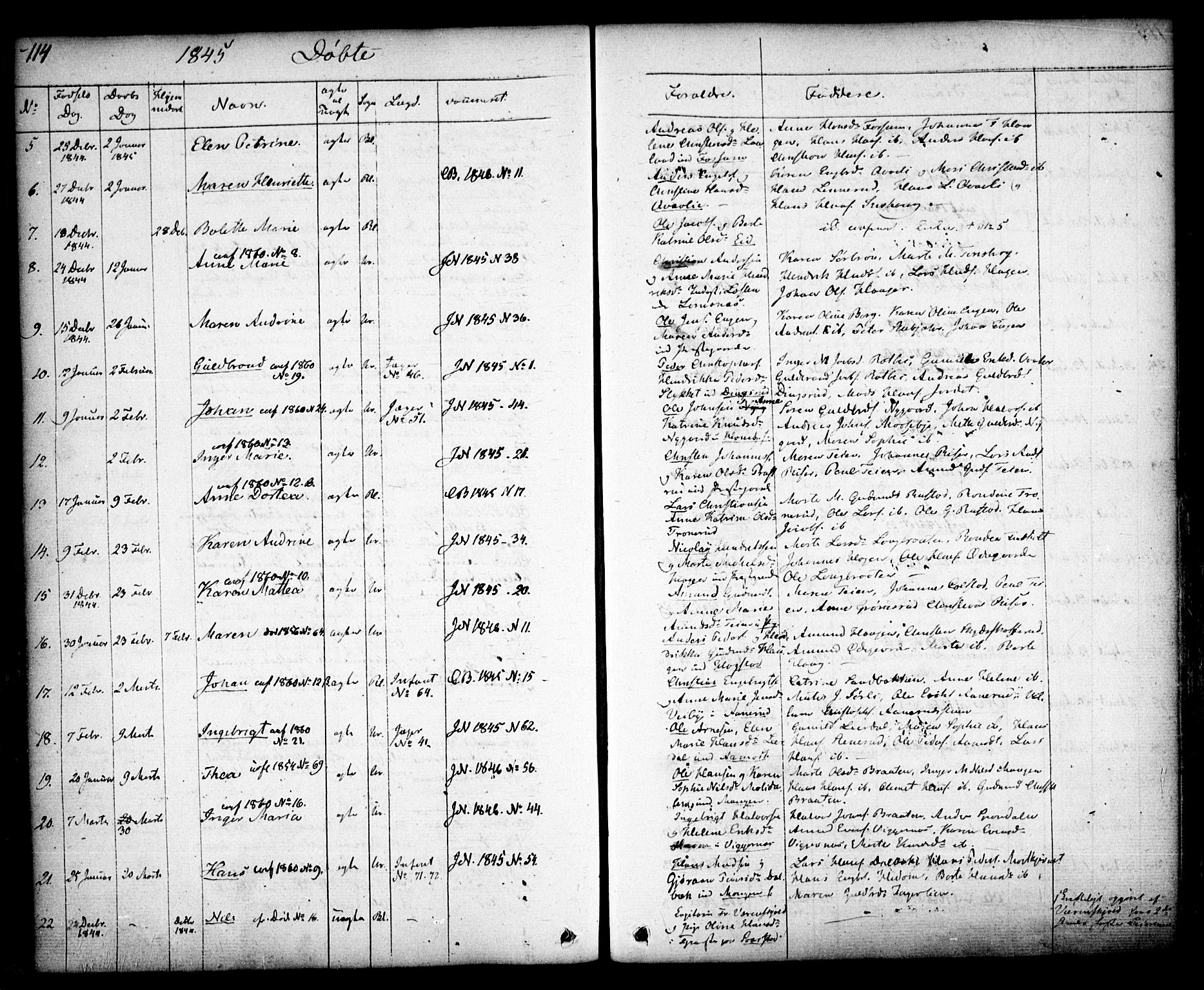 Aurskog prestekontor Kirkebøker, SAO/A-10304a/F/Fa/L0006: Parish register (official) no. I 6, 1829-1853, p. 114
