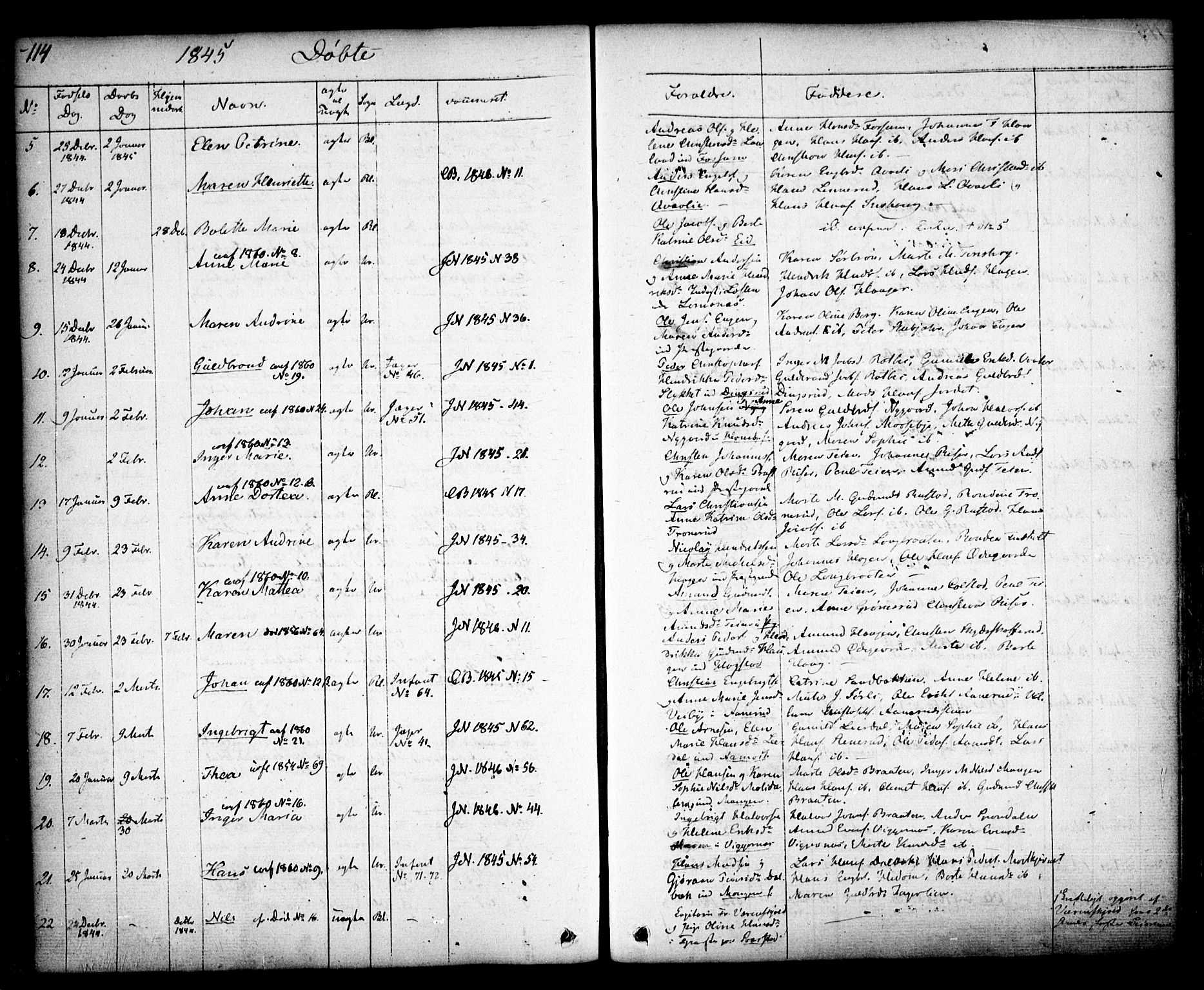 Aurskog prestekontor Kirkebøker, AV/SAO-A-10304a/F/Fa/L0006: Parish register (official) no. I 6, 1829-1853, p. 114