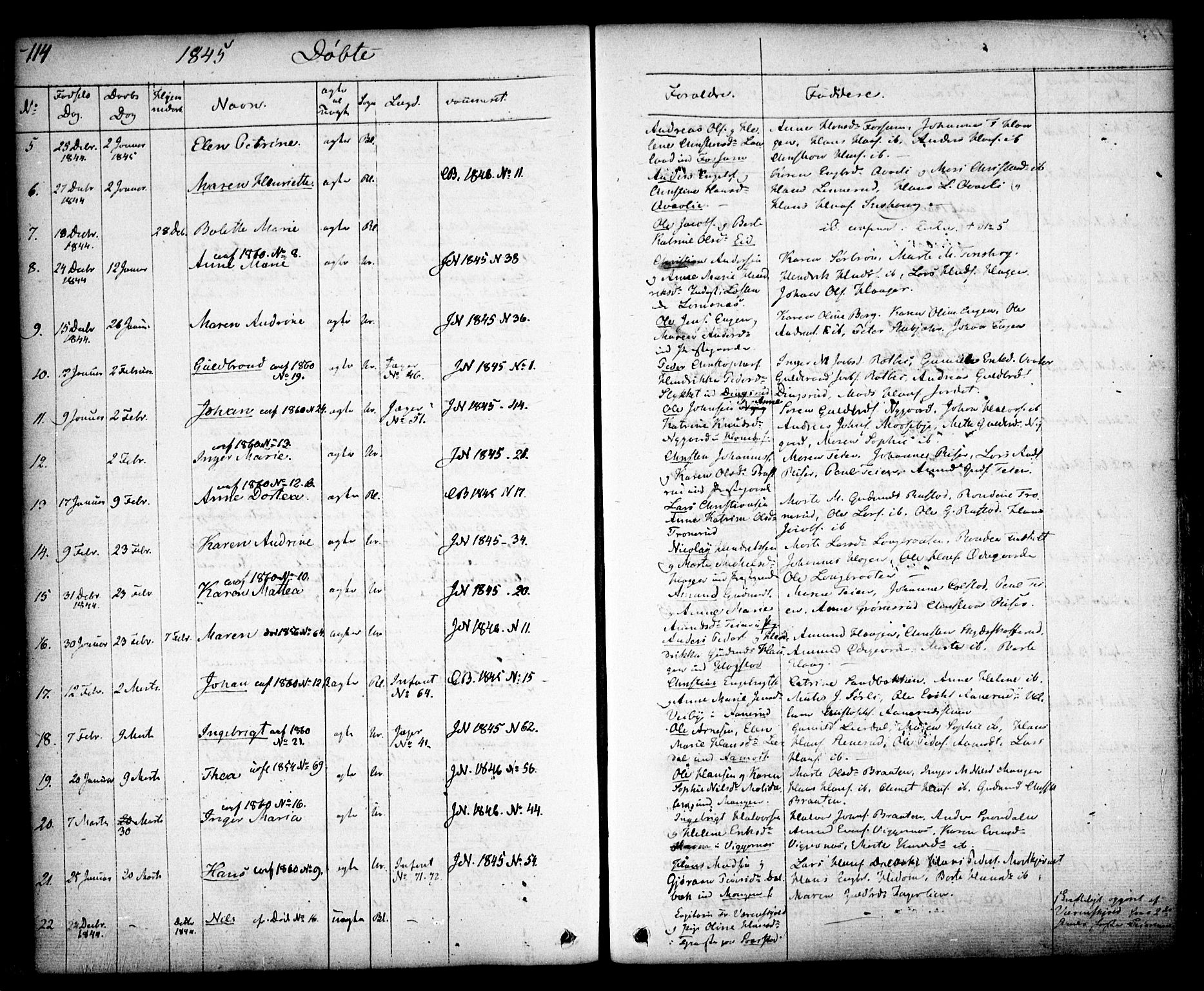 Aurskog prestekontor Kirkebøker, AV/SAO-A-10304a/F/Fa/L0006: Parish register (official) no. I 6, 1829-1853, p. 114