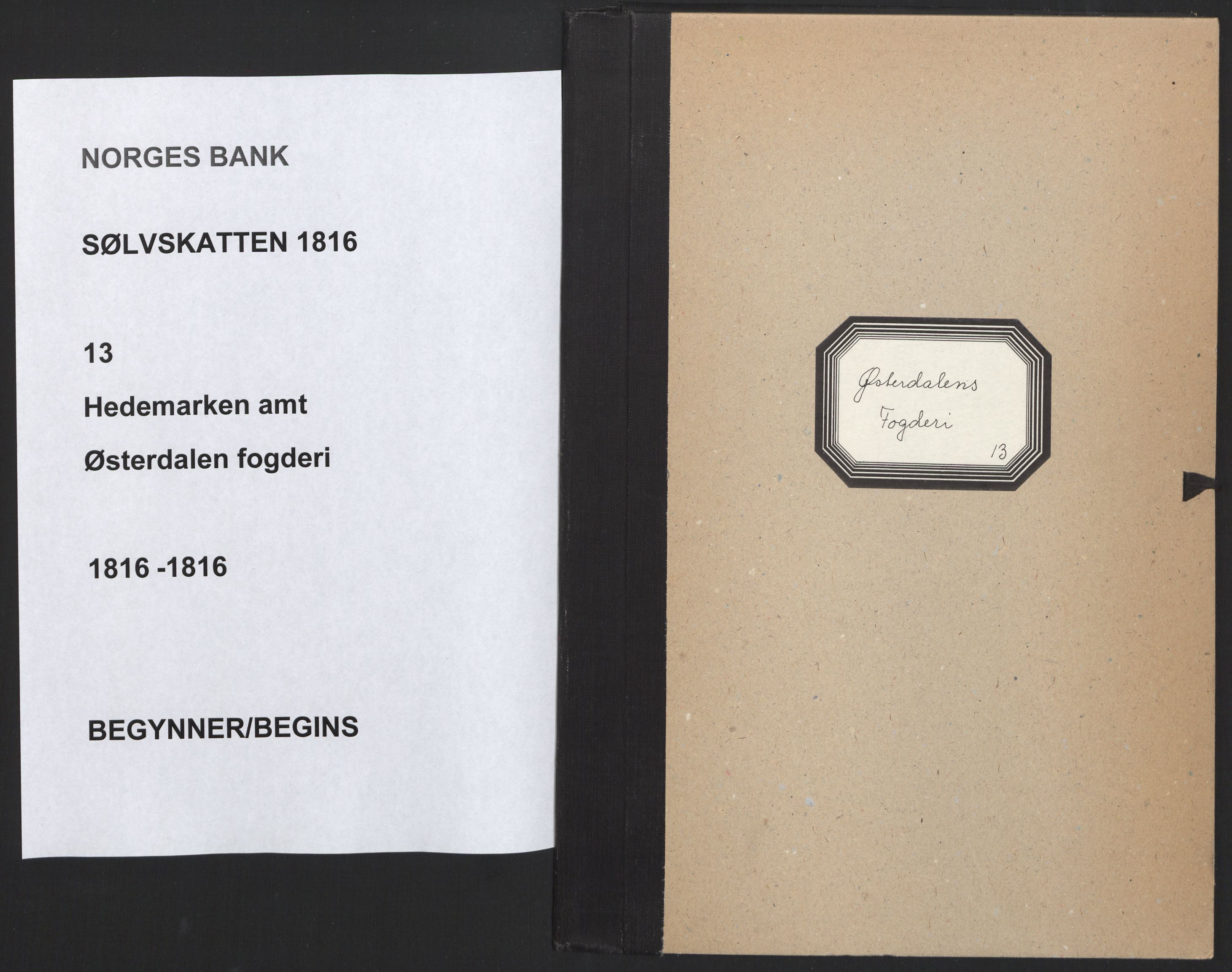 Sølvskatten 1816, NOBA/SOLVSKATTEN/A/L0012: Bind 13: Østerdalen fogderi, 1816, p. 1
